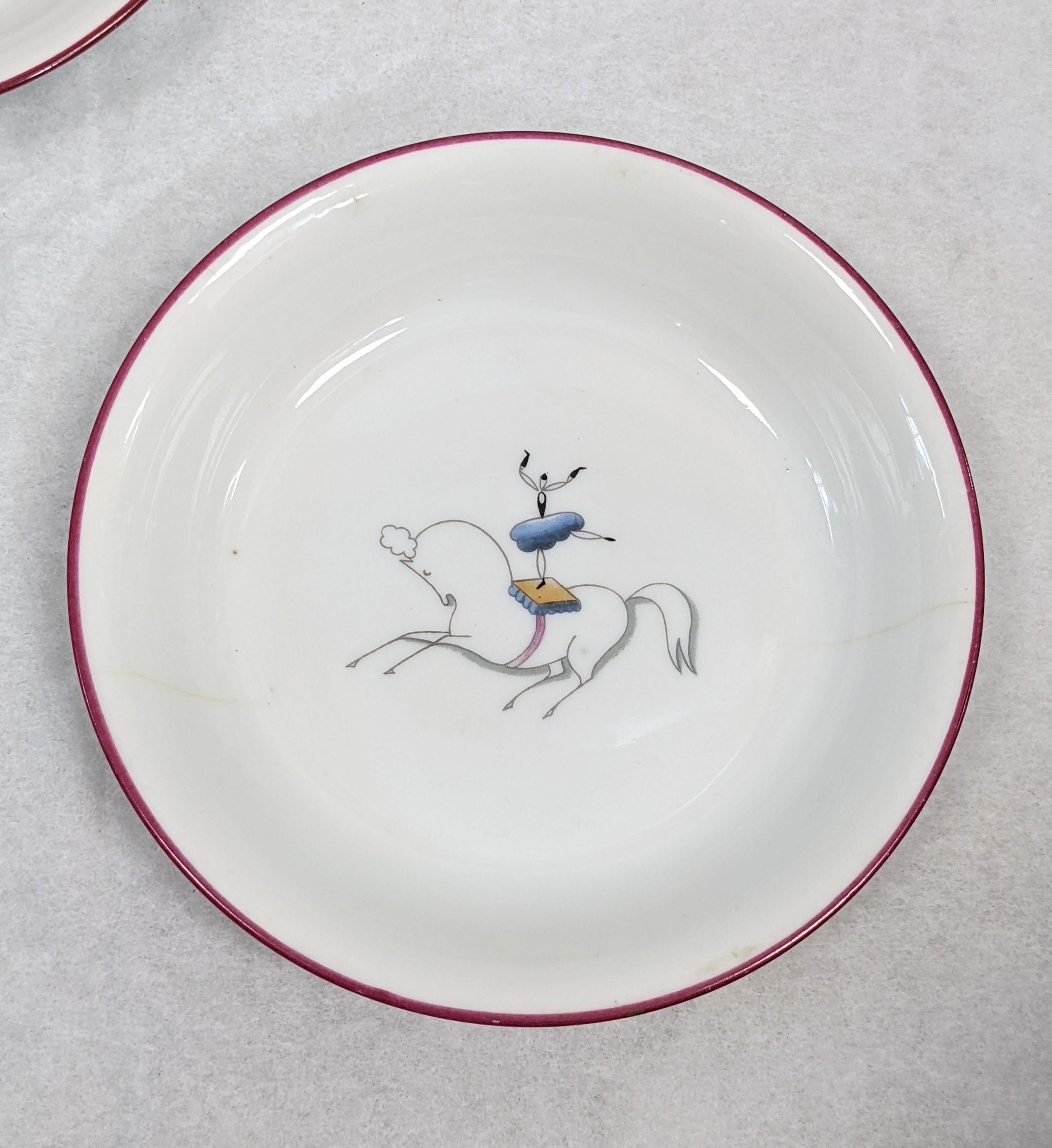 Gio Ponti for Ginori Shallow Bowls, Il Circo In Good Condition For Sale In Riverdale, NY