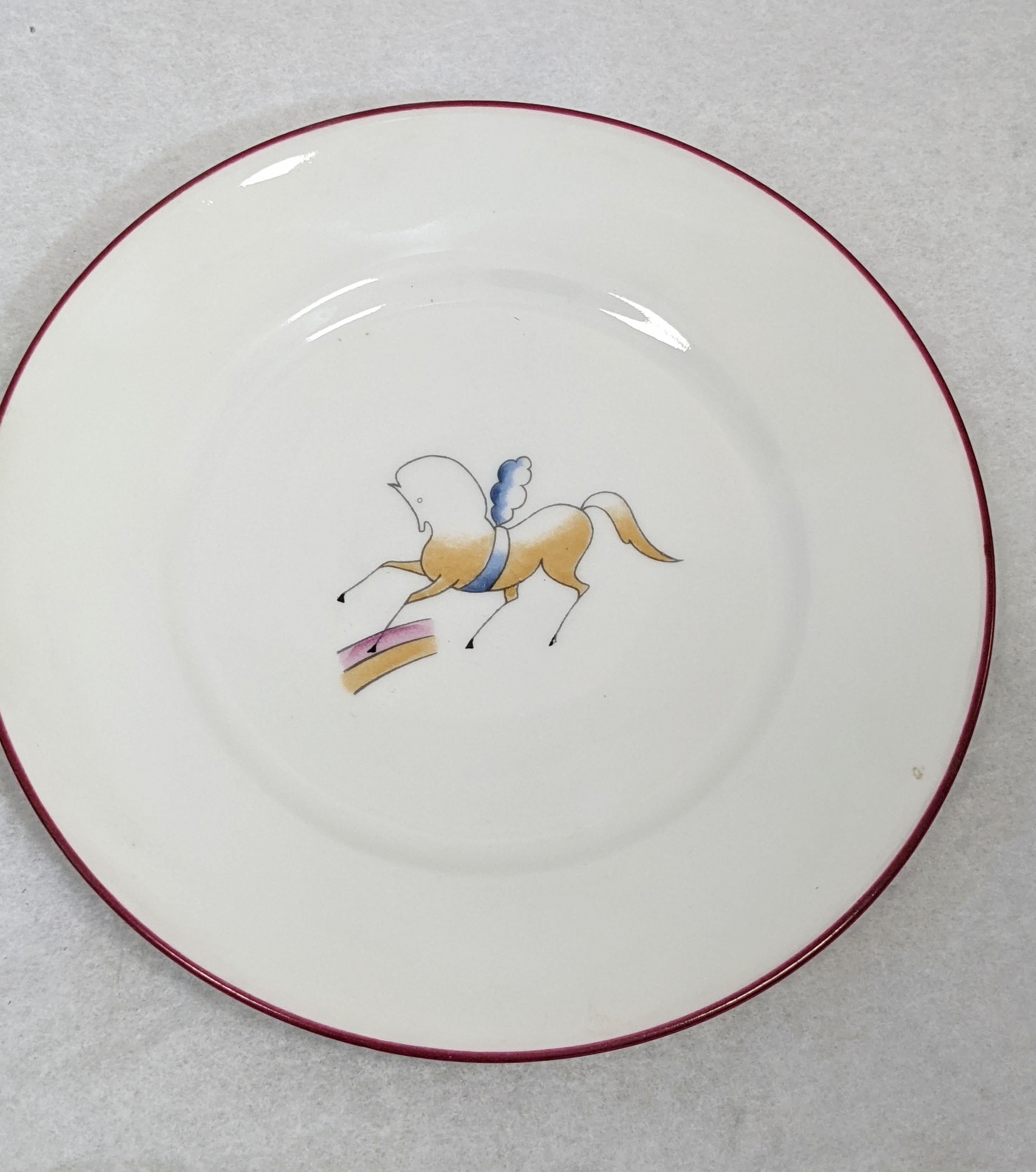 Porcelain Gio Ponti for Ginori Small Art Deco Plates, Il Circo
