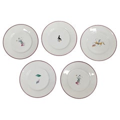 Vintage Gio Ponti for Ginori Small Art Deco Plates, Il Circo