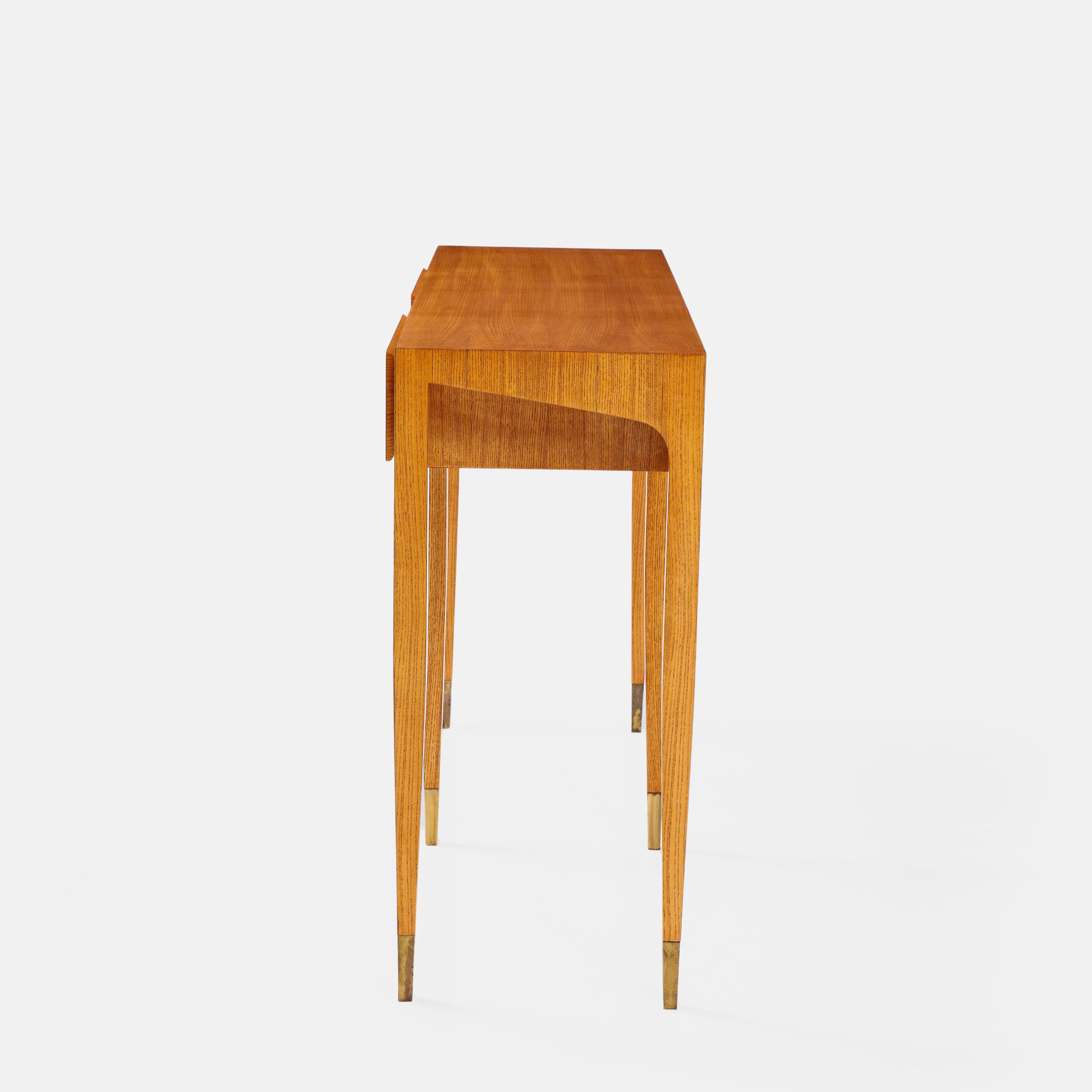 Mid-Century Modern Gio Ponti for Giordano Chiesa Rare Ash Wood Console, Italy, 1950s For Sale