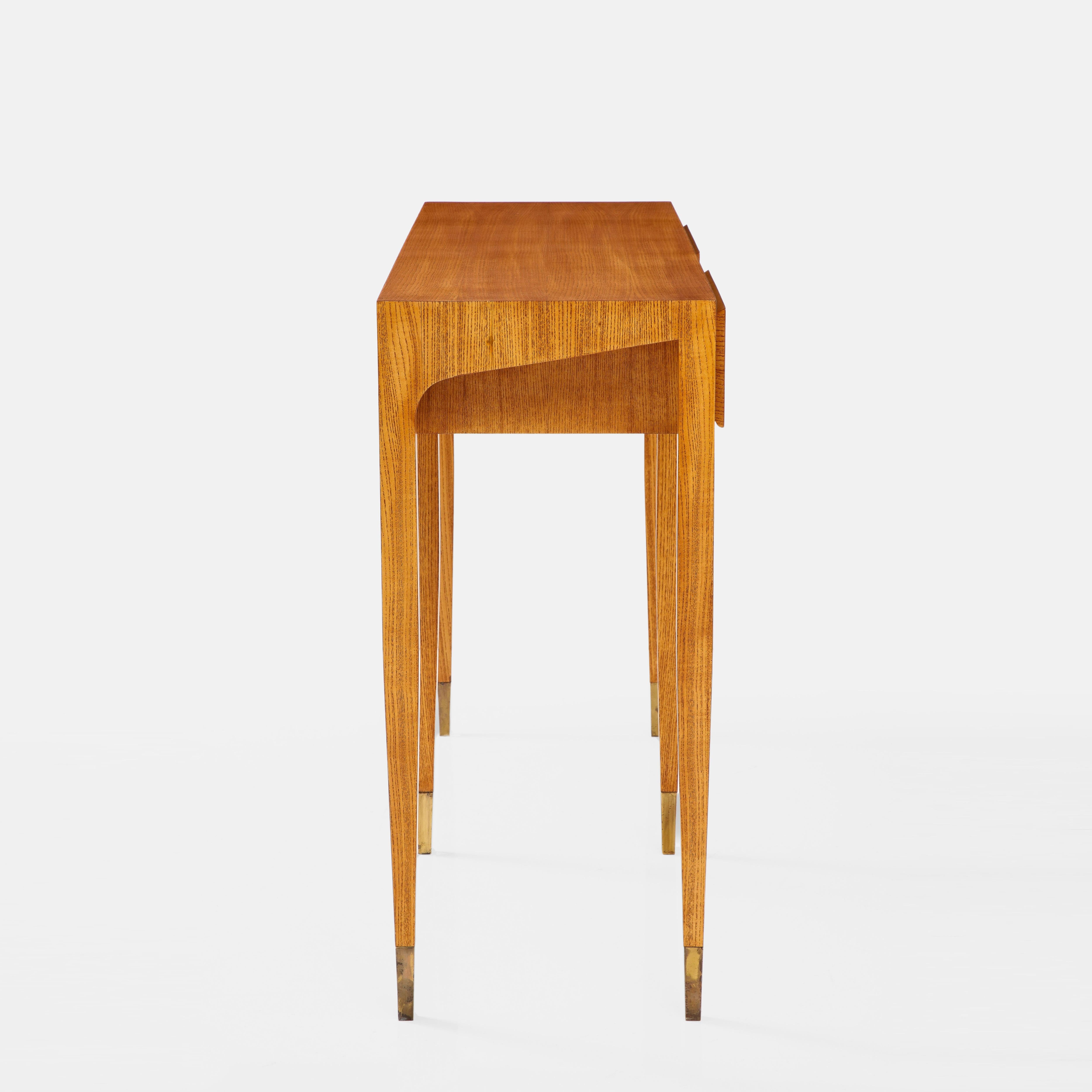 Polished Gio Ponti for Giordano Chiesa Rare Ash Wood Console, Italy, 1950s For Sale