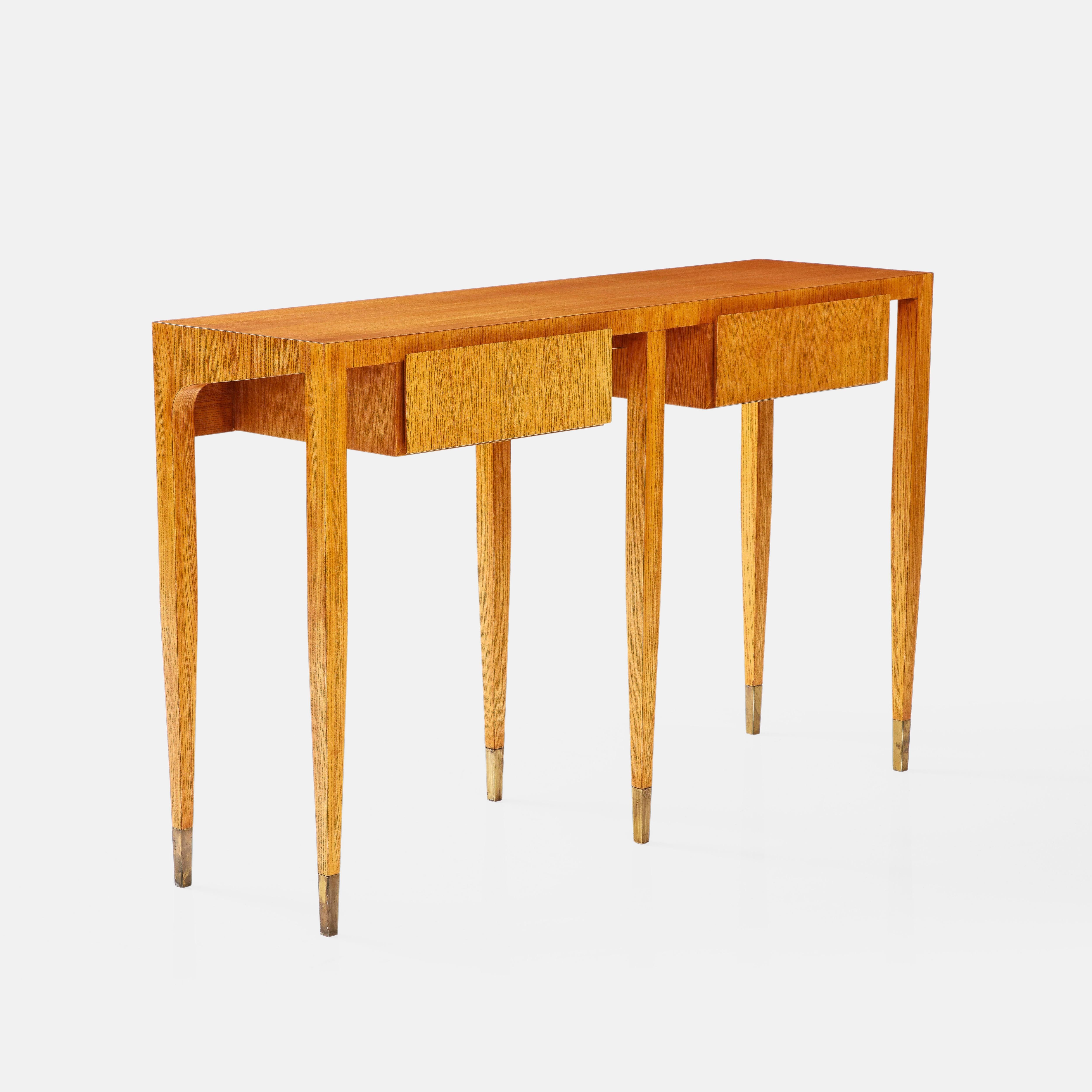 Gio Ponti for Giordano Chiesa Rare Ash Wood Console, Italy, 1950s In Good Condition For Sale In New York, NY