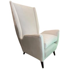 Gio Ponti pour ISA Fauteuil à dossier haut:: Italie:: années 1950