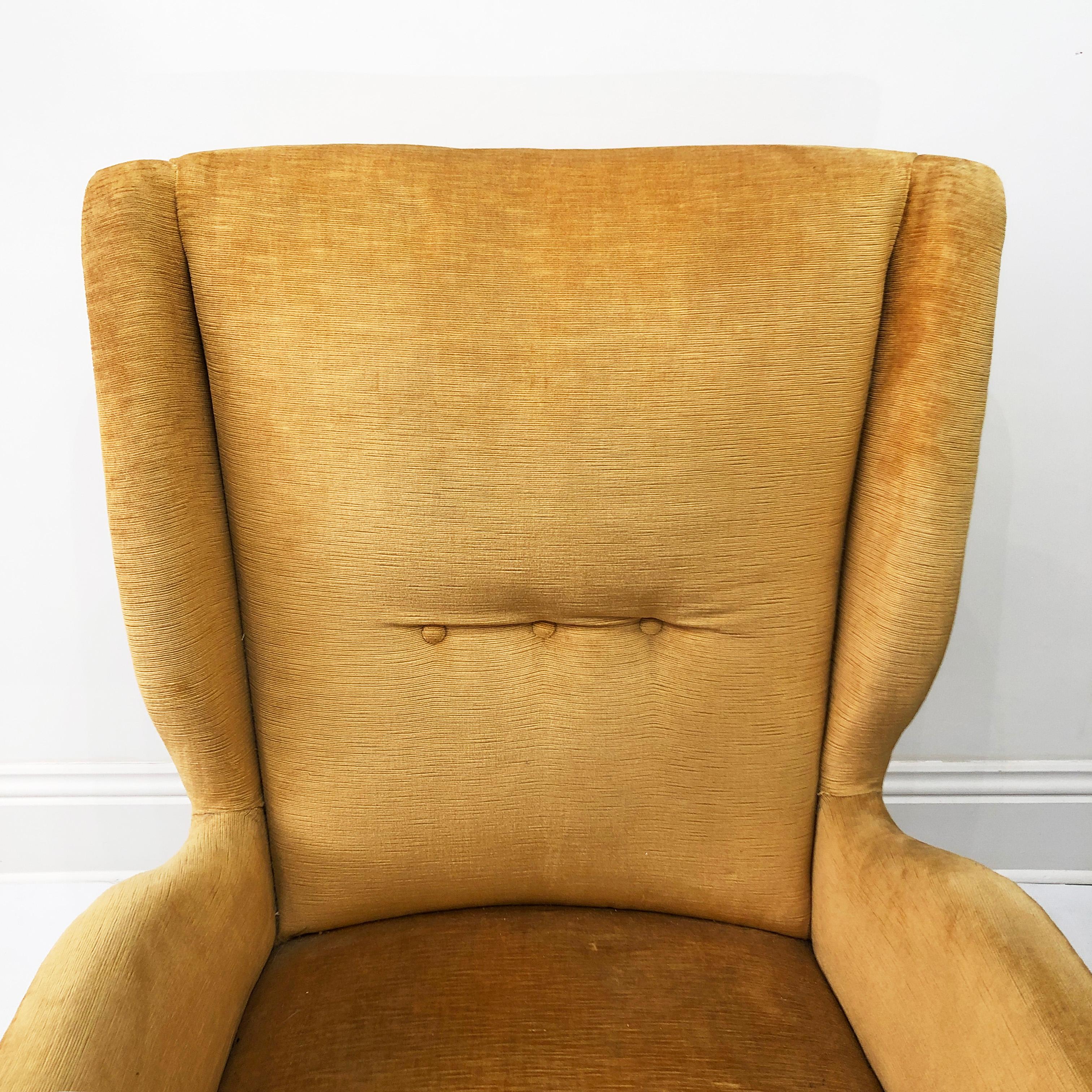 Mid-Century Modern Gio Ponti For I.S.A Wingback Armchair, 1950s Midcentury For Sale