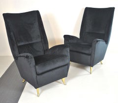 Gio Ponti for Italian Isa Bergamo Production Pair of Armchairs Midcentury
