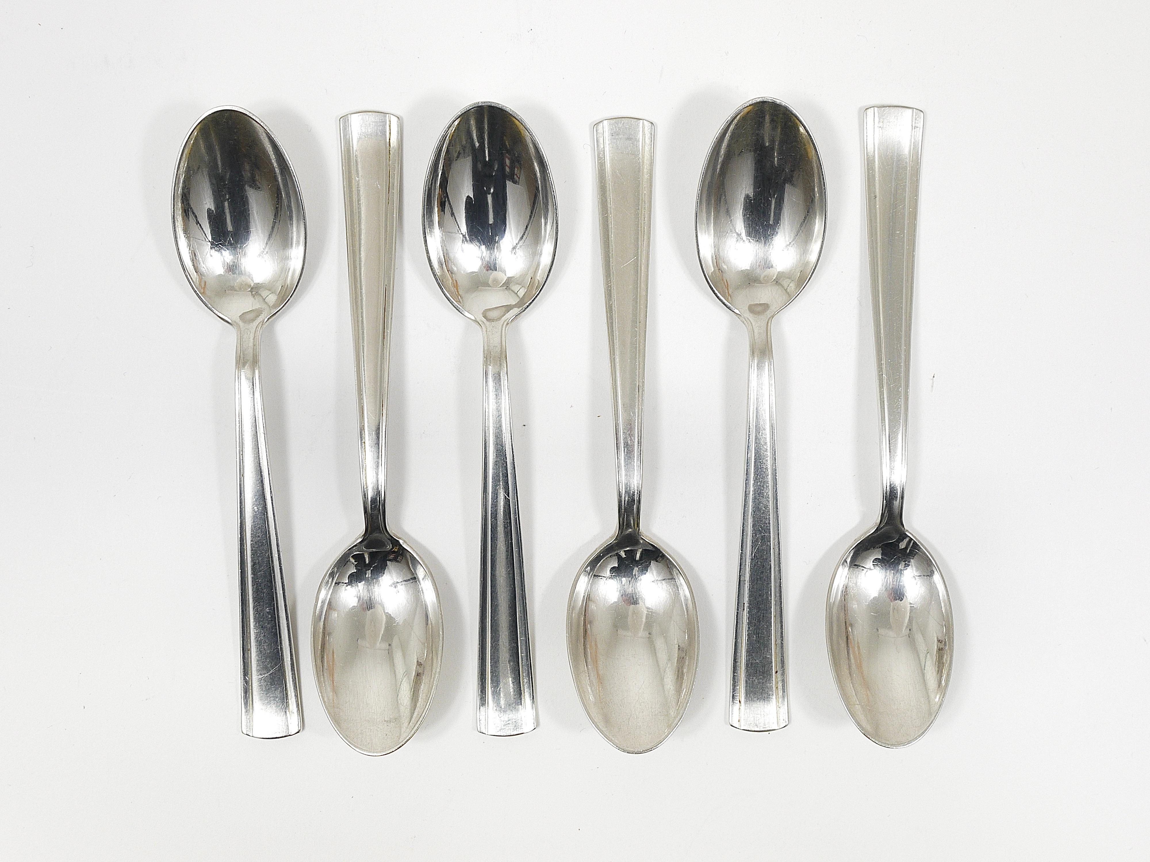 Gio Ponti for Krupp Silvered Flatware Cutlery for Six, 31 pcs., Austria, 1950s For Sale 5