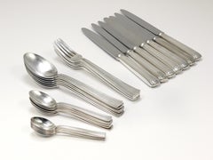 Gio Ponti for Krupp Silvered Flatware Couverts pour six personnes, 31 pièces, Autriche, années 1950