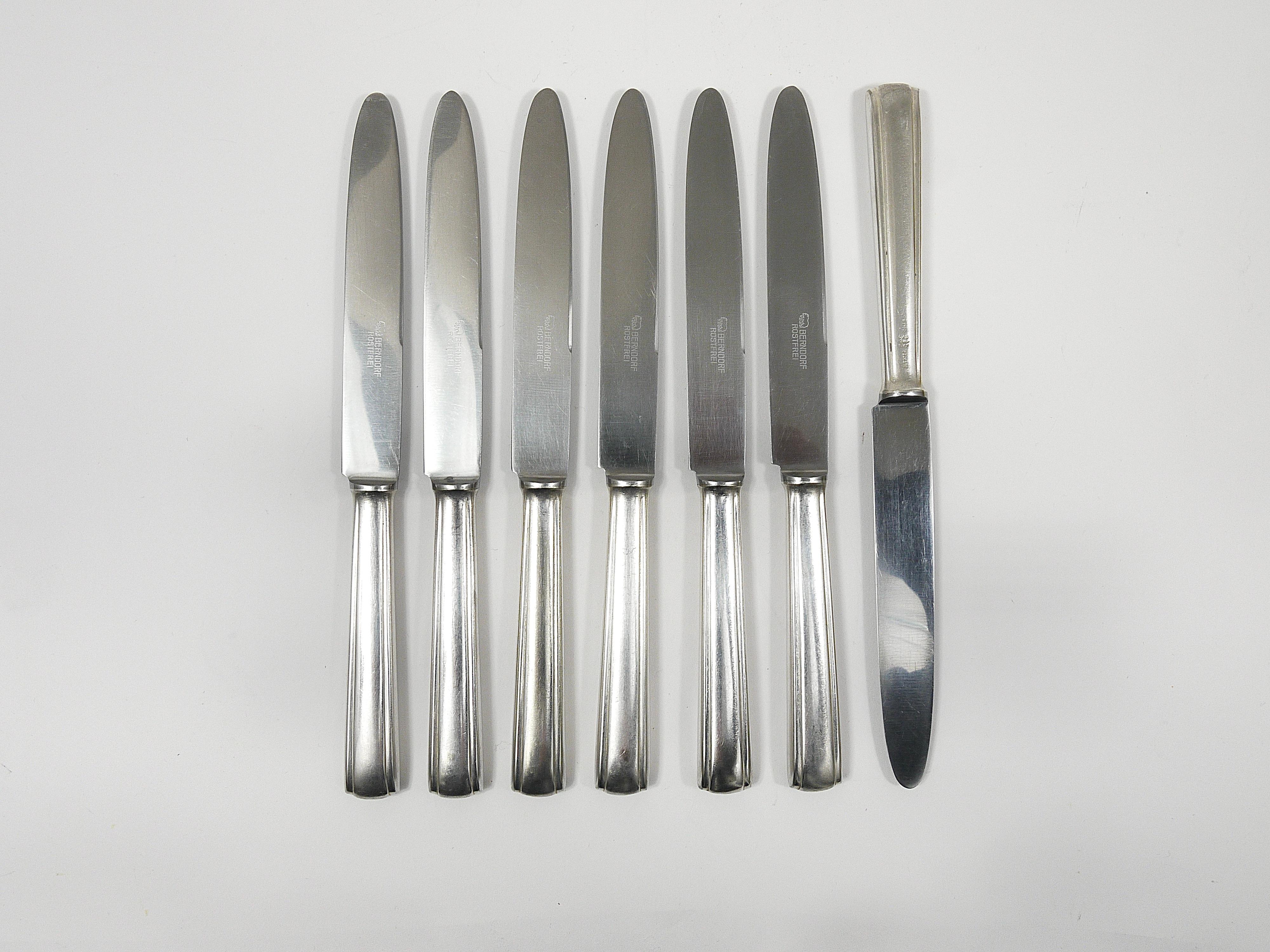 Gio Ponti for Krupp Silvered Flatware Cutlery for Six, 31 pcs., Austria, 1950s For Sale 2