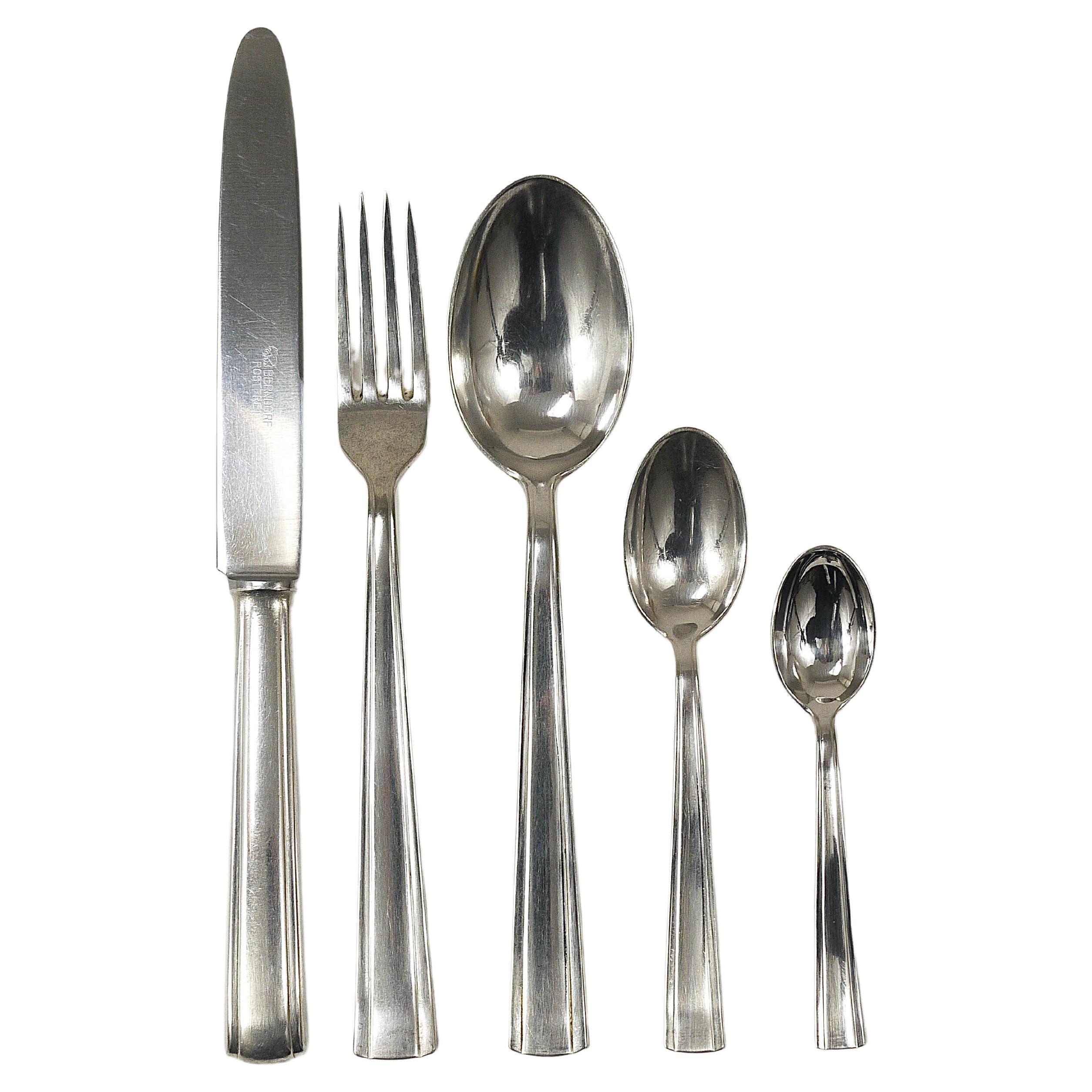 Gio Ponti for Krupp Silvered Flatware Cutlery for Six, 31 pcs., Austria, 1950s For Sale