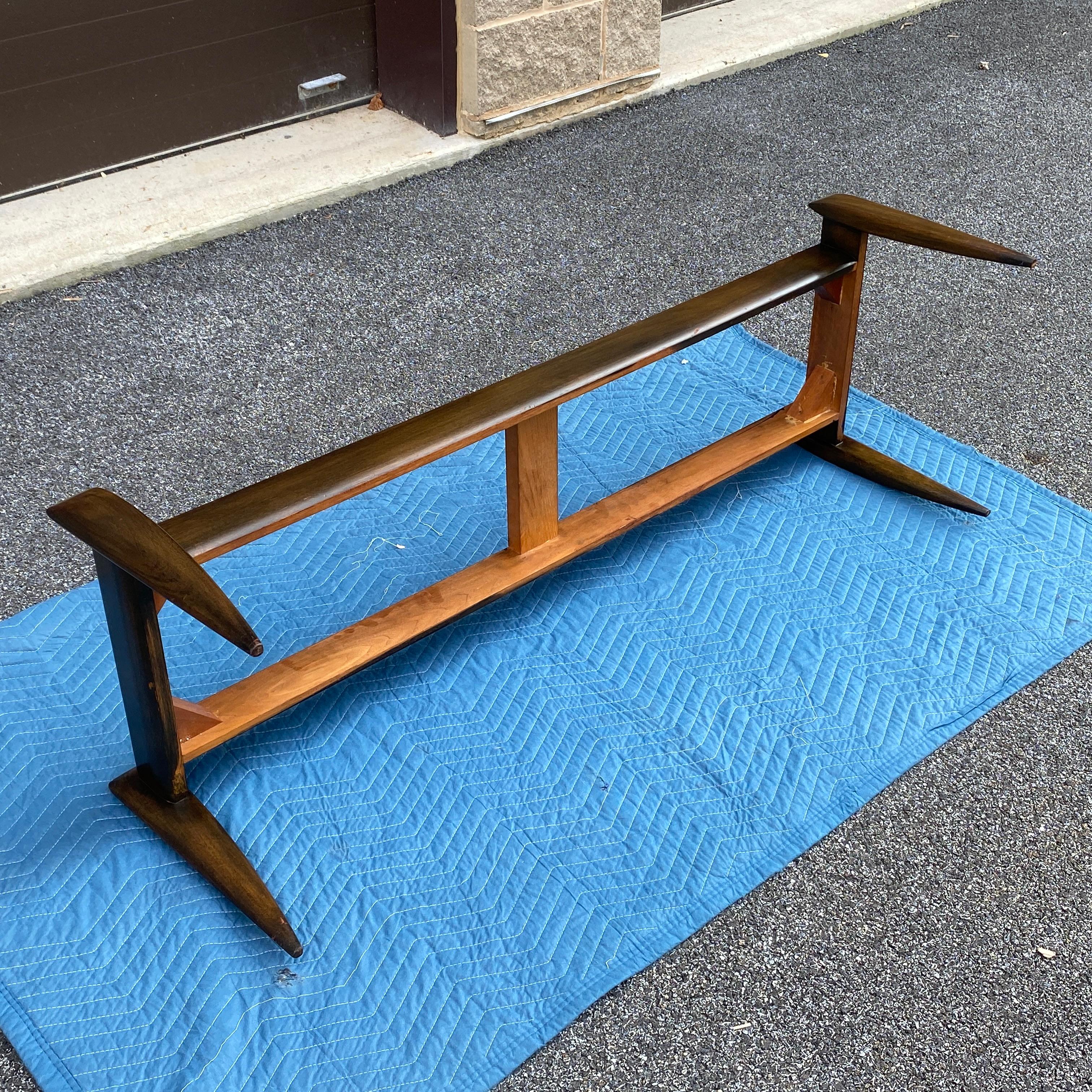 Gio Ponti for M. Singer & Sons Walnut Coffee Table with Travertine Top For Sale 10