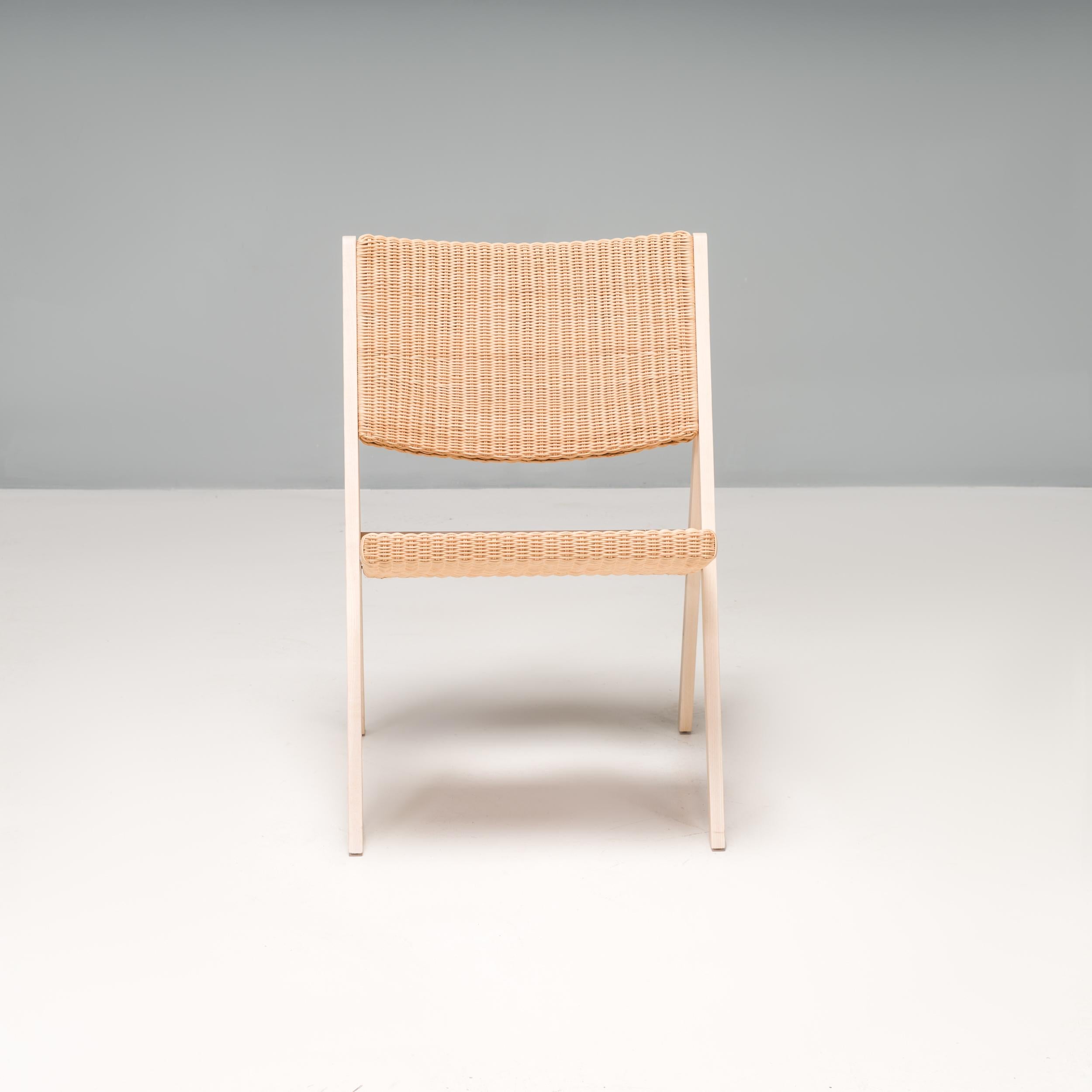 Gio Ponti for Molteni&C D.270.1 Wicker Folding Chairs, Set of 2 For Sale 1