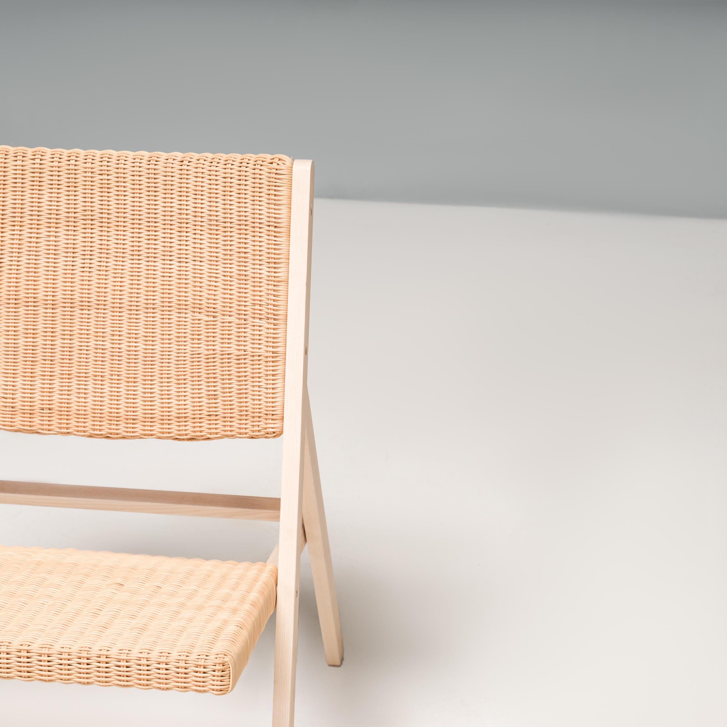 Gio Ponti for Molteni&C D.270.1 Wicker Folding Chairs, Set of 2 For Sale 2