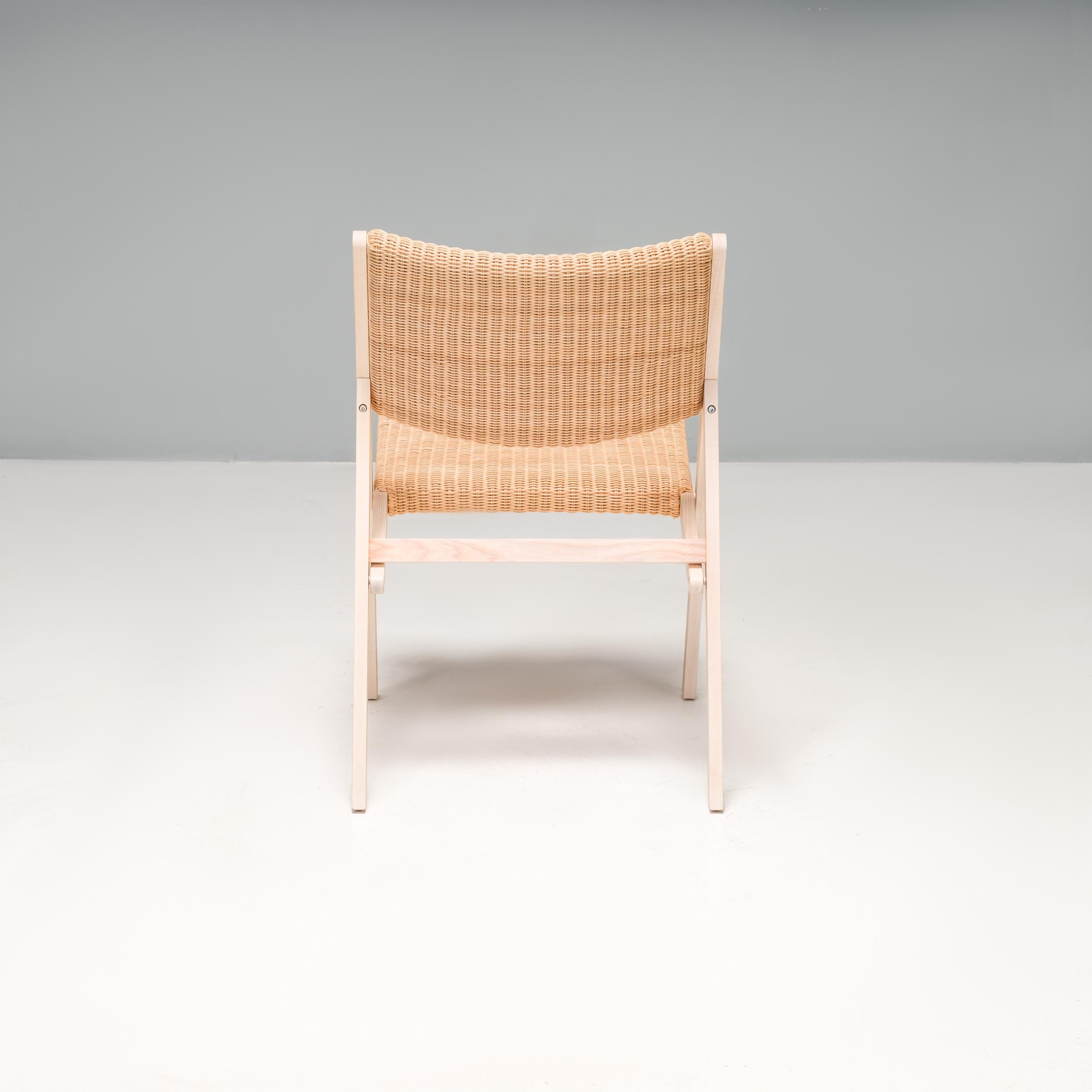 Gio Ponti for Molteni&C D.270.1 Wicker Folding Chairs, Set of 2 For Sale 3