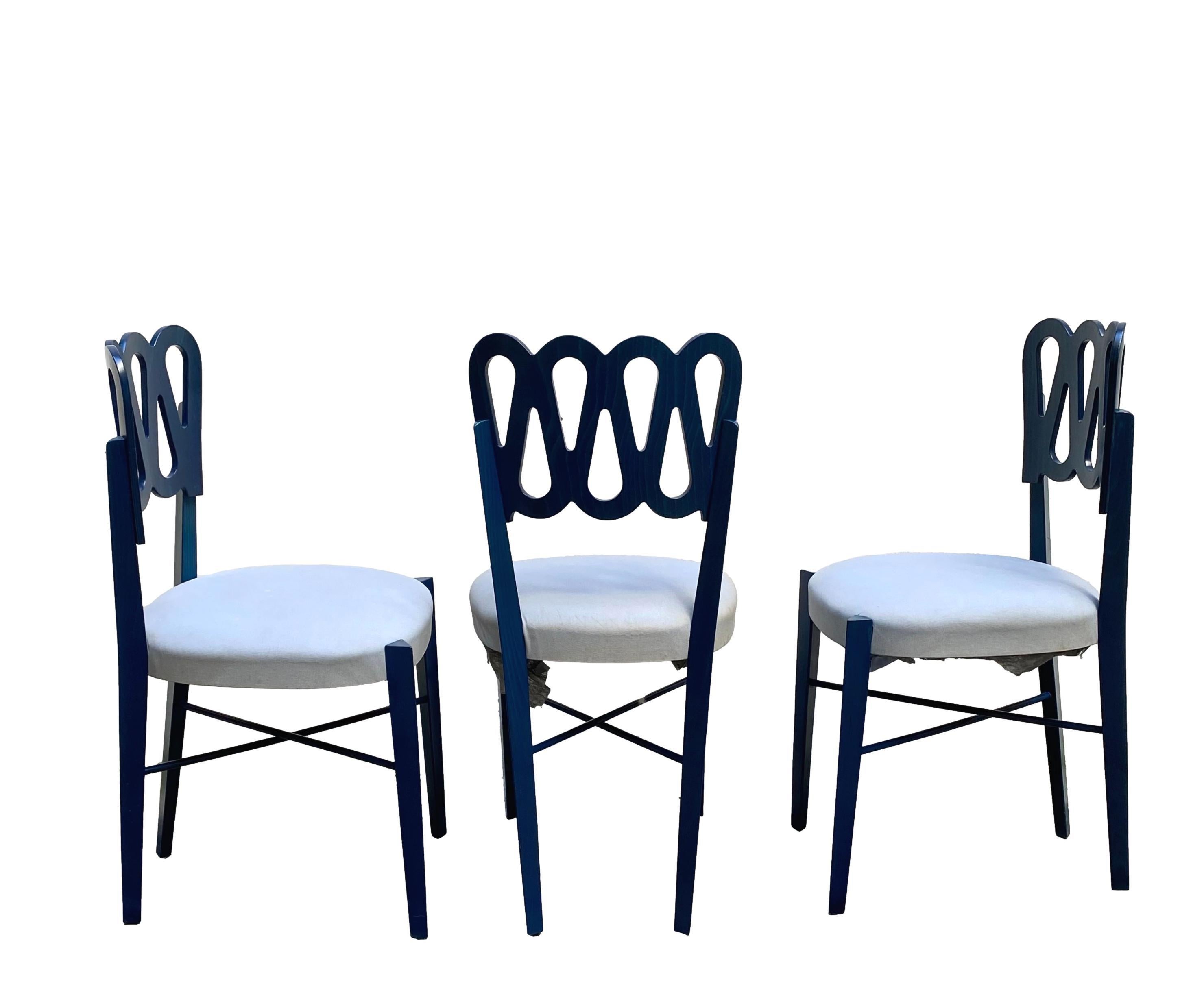 Gio Ponti for Monrtina Set of 8 Chairs Model 