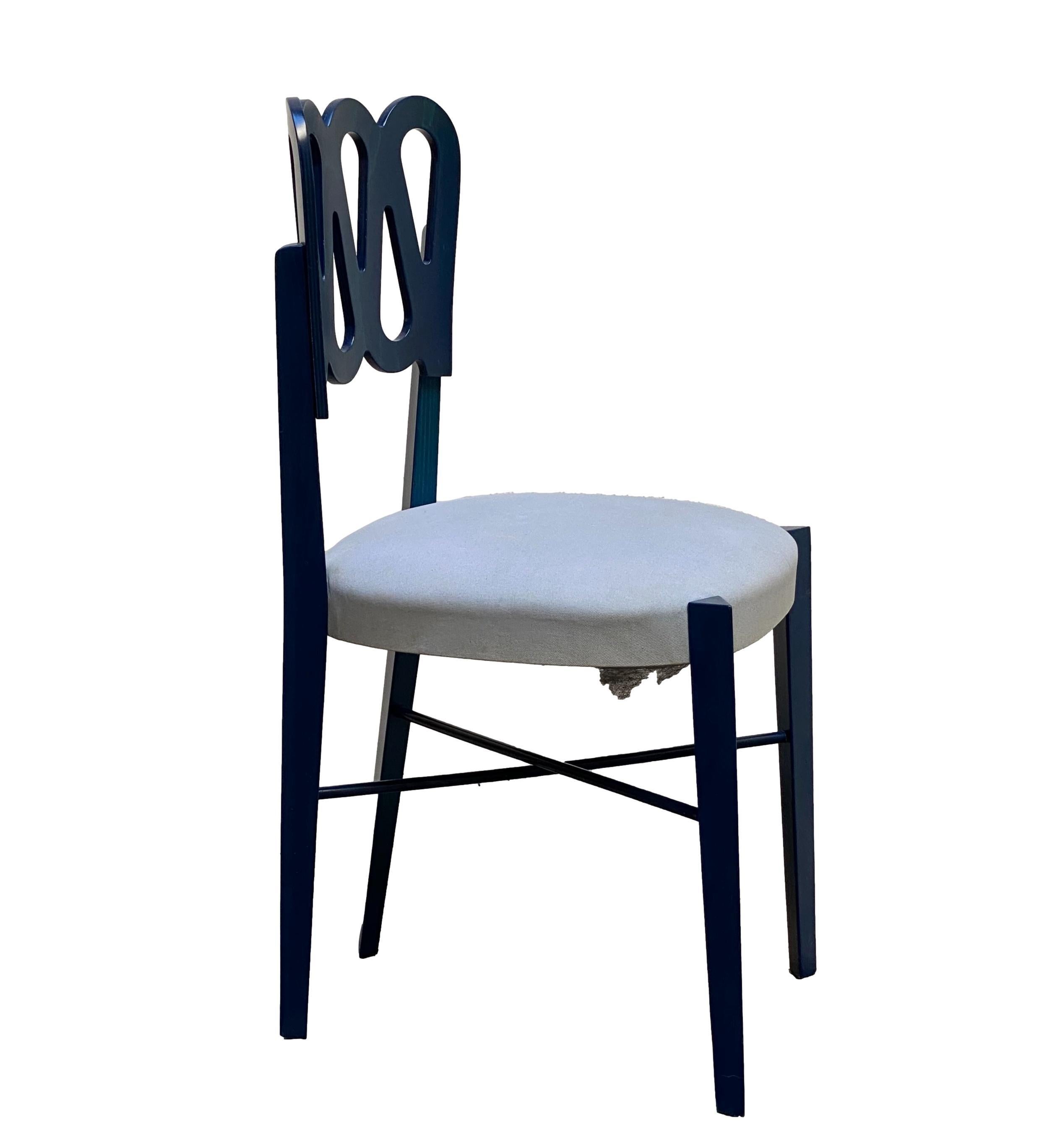 Mid-20th Century Gio Ponti for Monrtina Set of 8 Chairs Model 