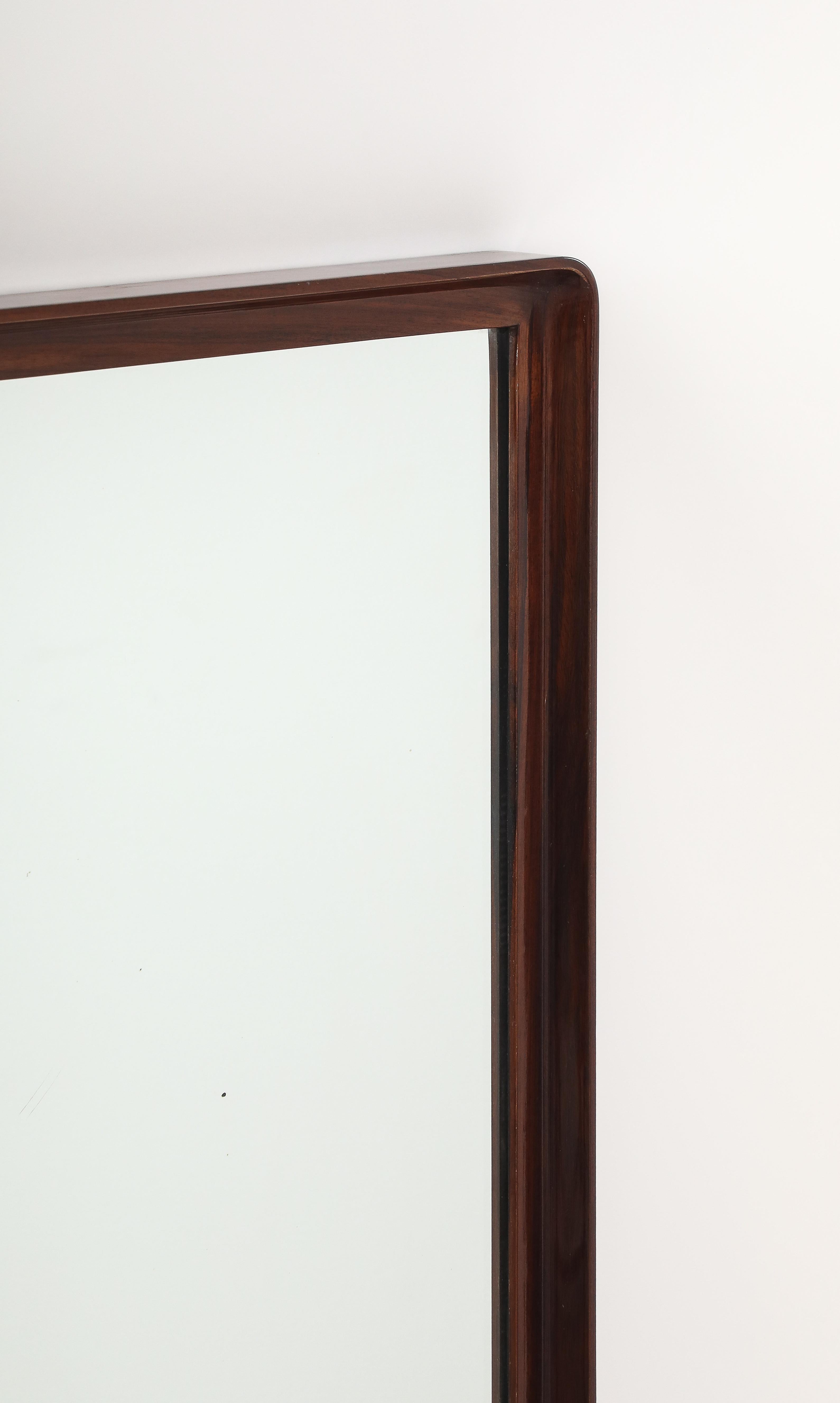 Gio Ponti Att. for Prod. Dassi Walnut Wall Mirror, circa 1950 For Sale 5