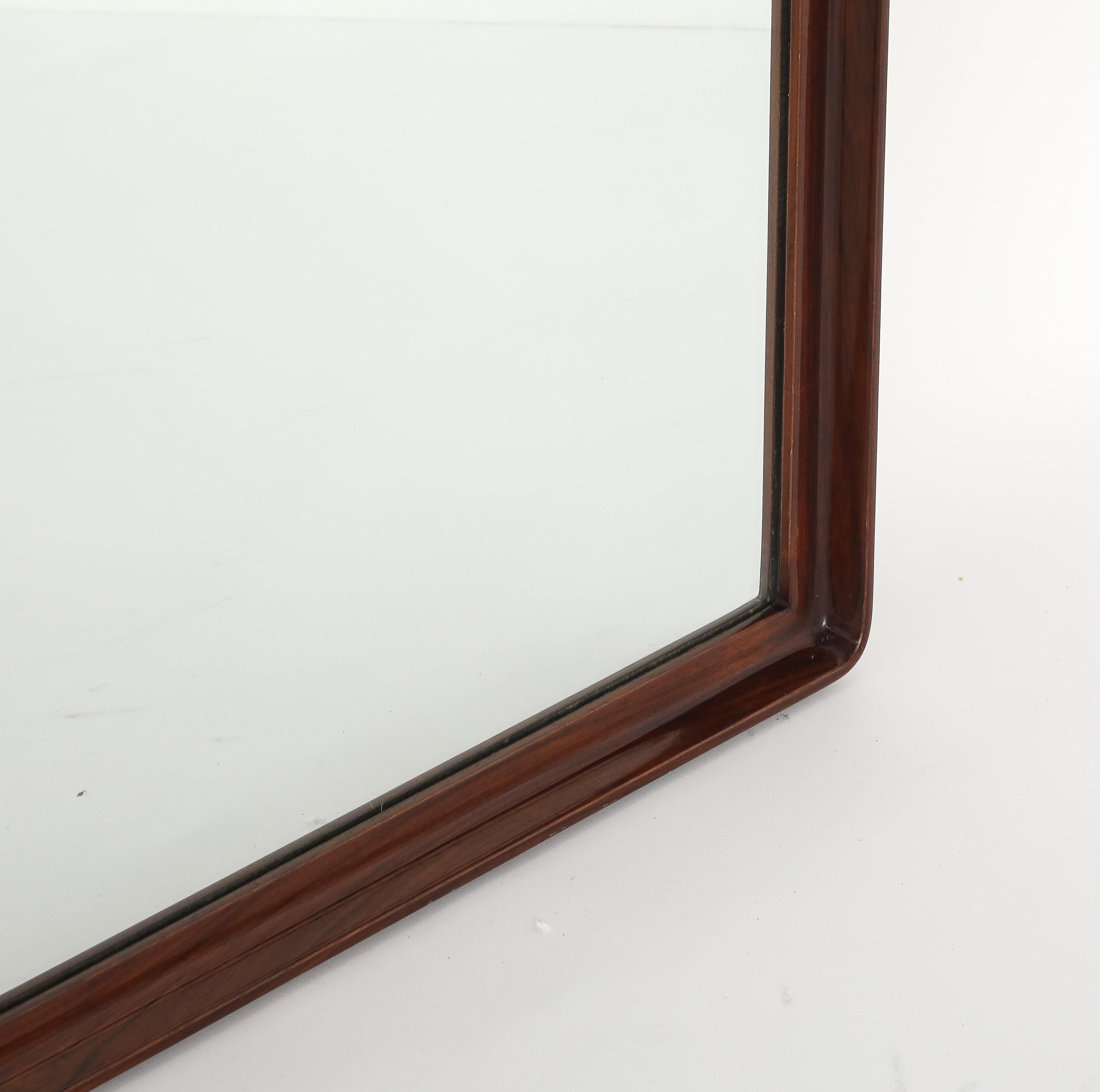 Gio Ponti Att. for Prod. Dassi Walnut Wall Mirror, circa 1950 For Sale 6