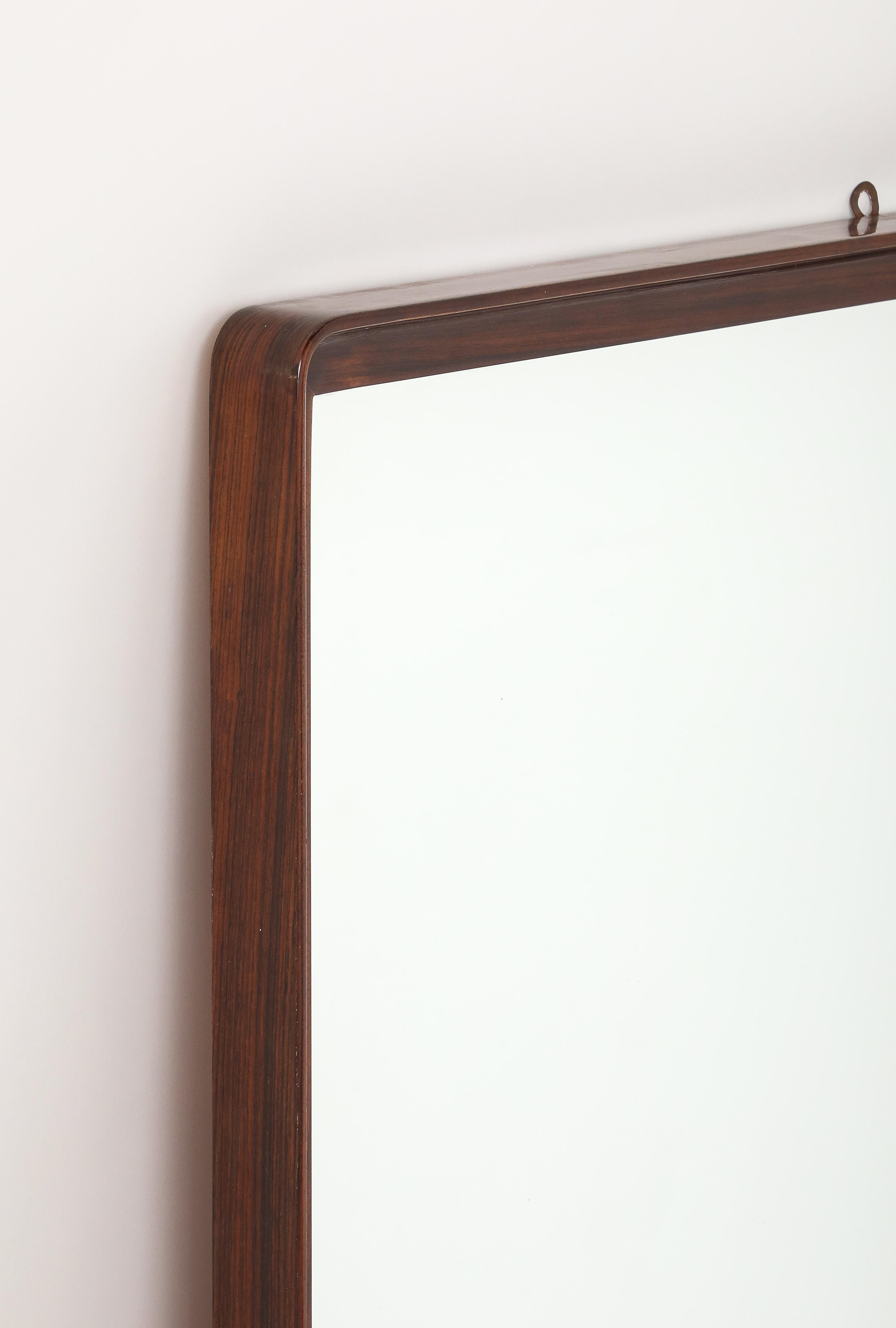 Gio Ponti Att. for Prod. Dassi Walnut Wall Mirror, circa 1950 For Sale 7