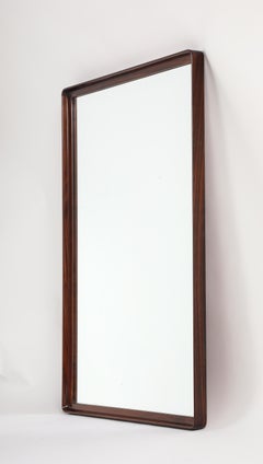 Gio Ponti Att. for Prod. Dassi Walnut Wall Mirror, circa 1950