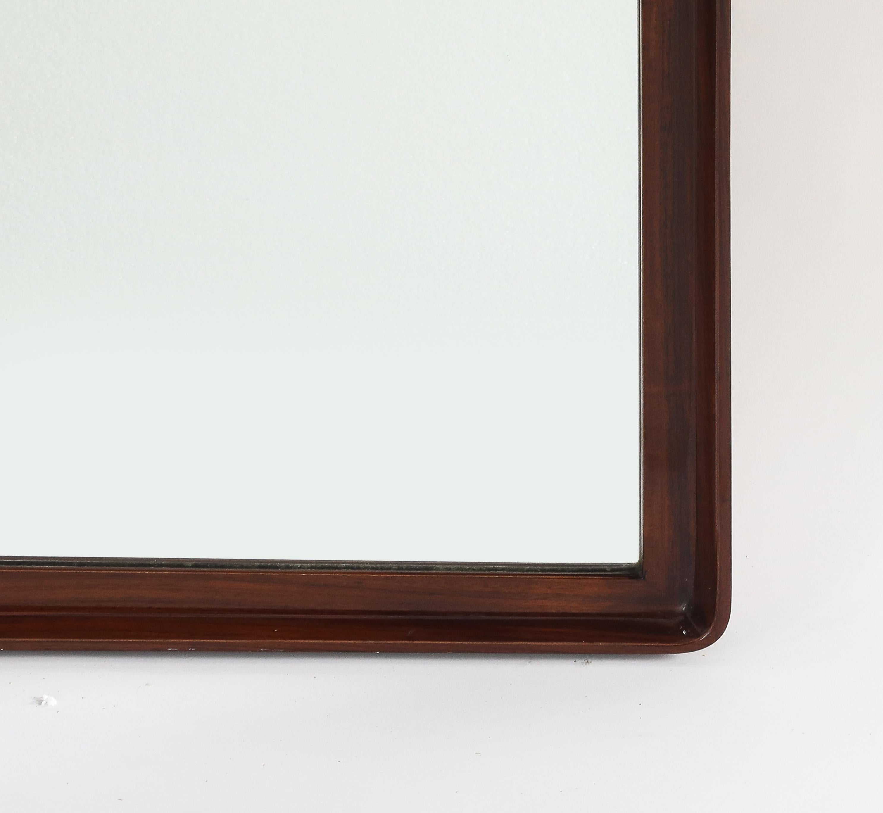 Gio Ponti Att. for Prod. Dassi Walnut Wall Mirror, circa 1950 For Sale 2