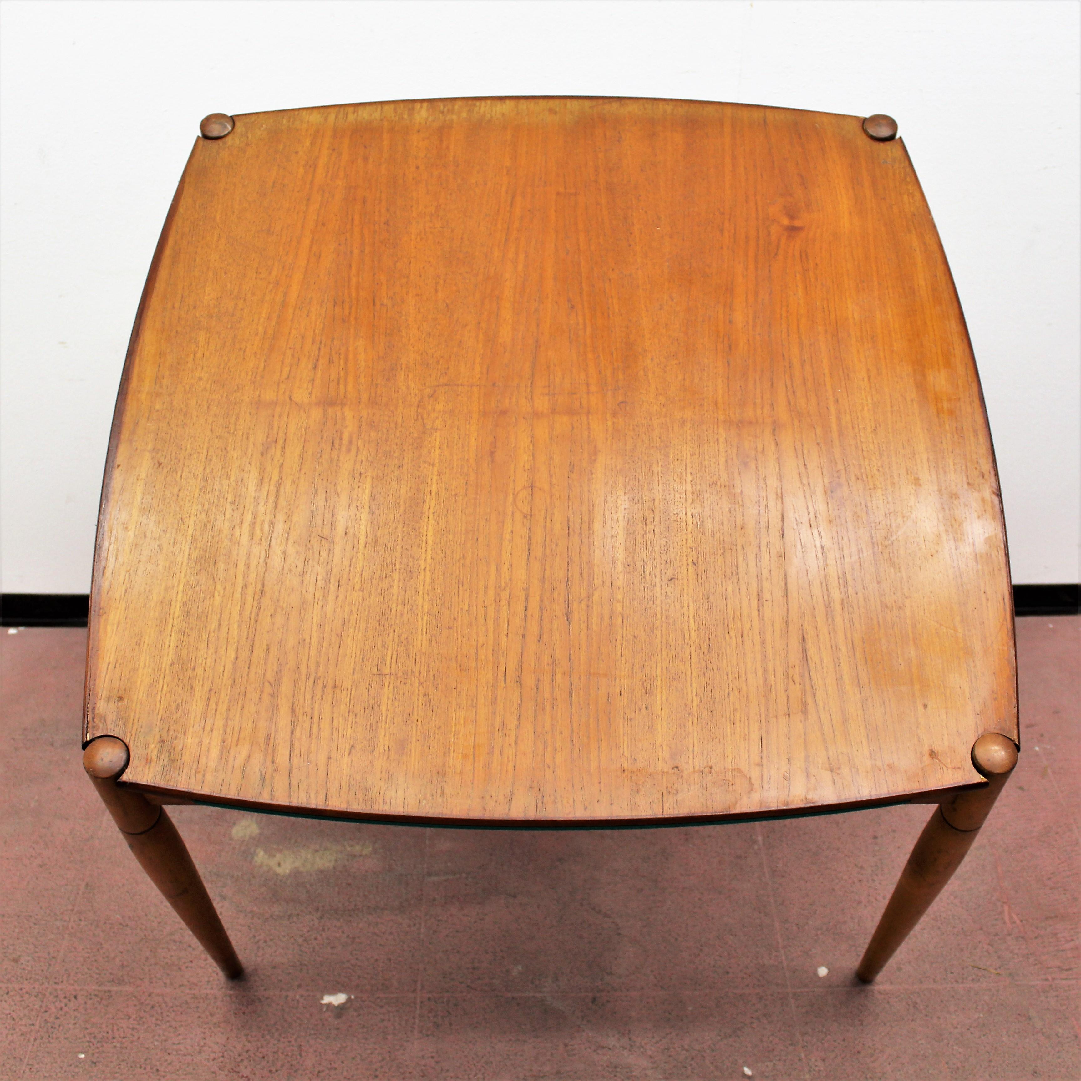 Gio Ponti for Reguitti Square Tilting Wood Poker Table, Italy, 1958 13