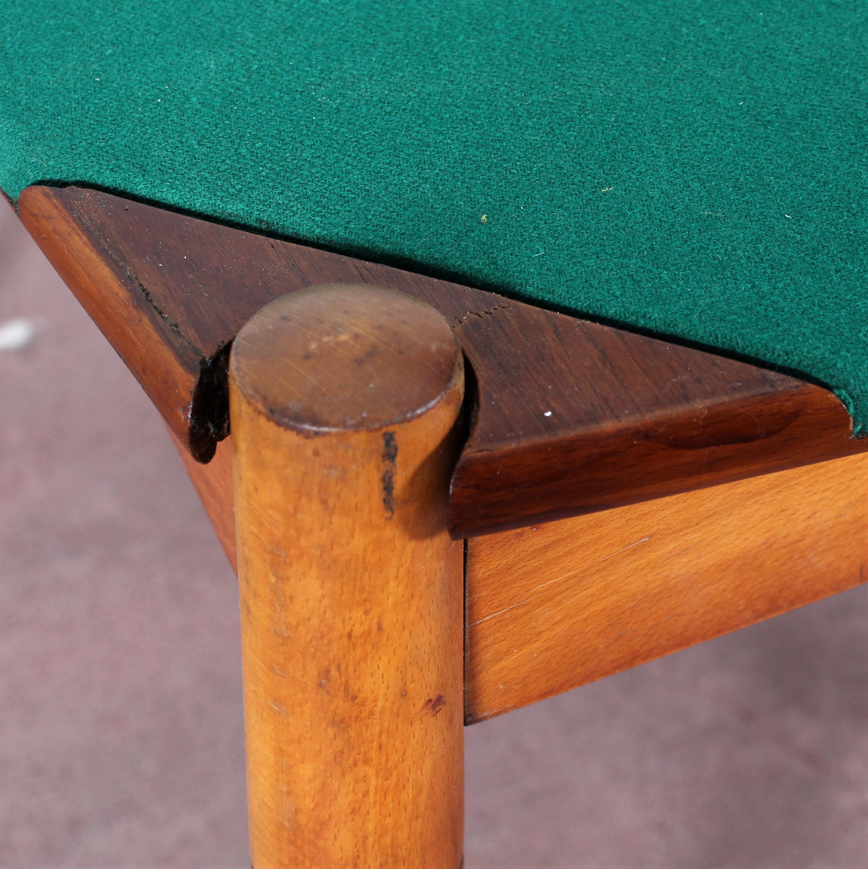 Mid-Century Modern Gio Ponti for Reguitti Square Tilting Wood Poker Table, Italy, 1958