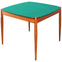 Giò Ponti for Reguitti Square Tilting Wood Poker table Italy 1958