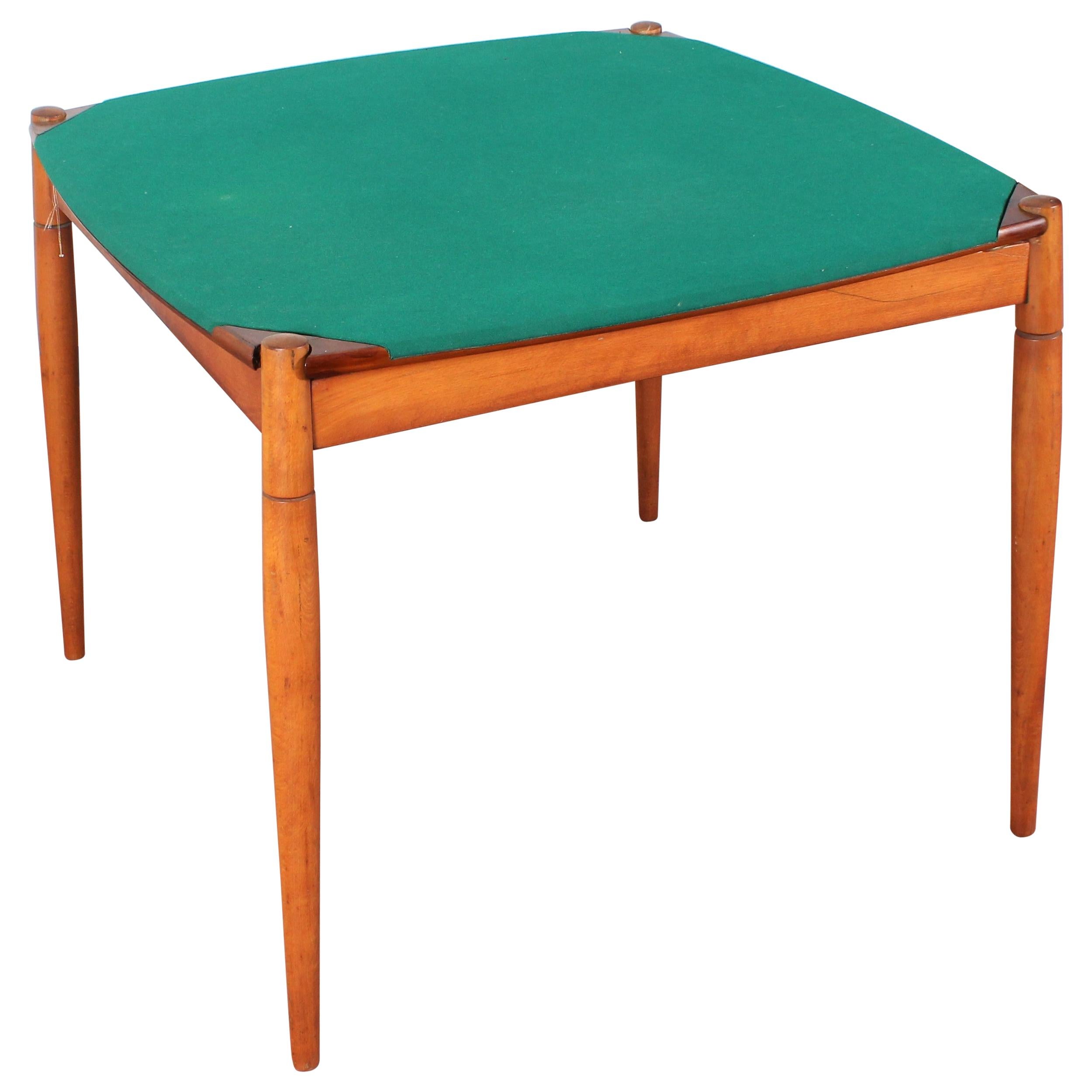 Gio Ponti for Reguitti Square Tilting Wood Poker Table, Italy, 1958