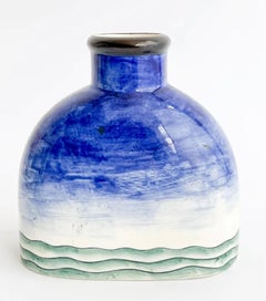 Gio Ponti for Richard Ginori Maritime Vase, Seascape with Boat, Italy, 1930