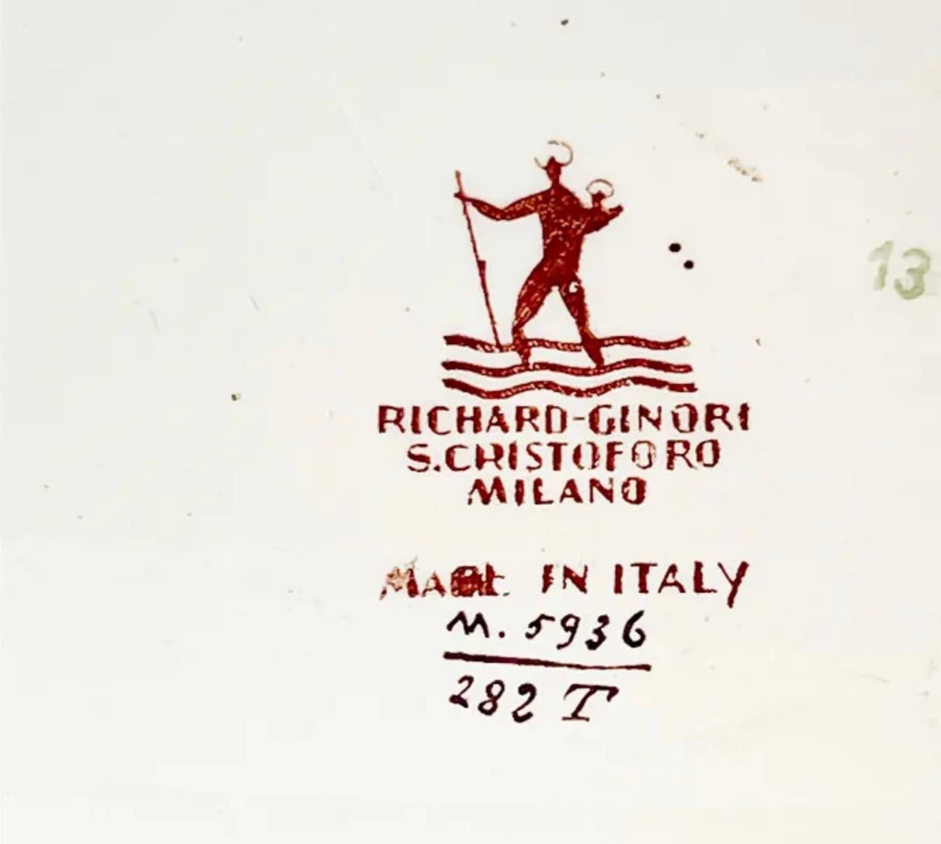 Gio Ponti für Richard Ginori, maritime Vase, Meereslandschaft mit Boot, Italien, 1930 (Porzellan) im Angebot