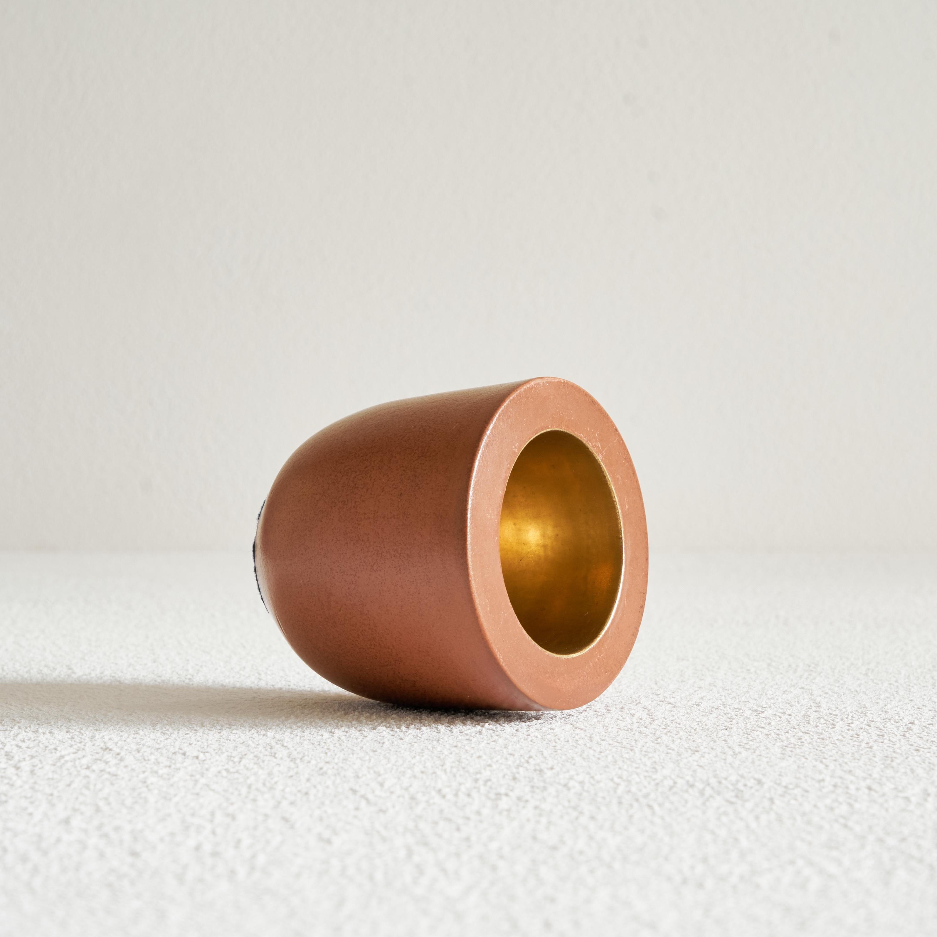 Mid-Century Modern Gio Ponti for Richard Ginori Vase in Terracotta and Gold, 1930s For Sale