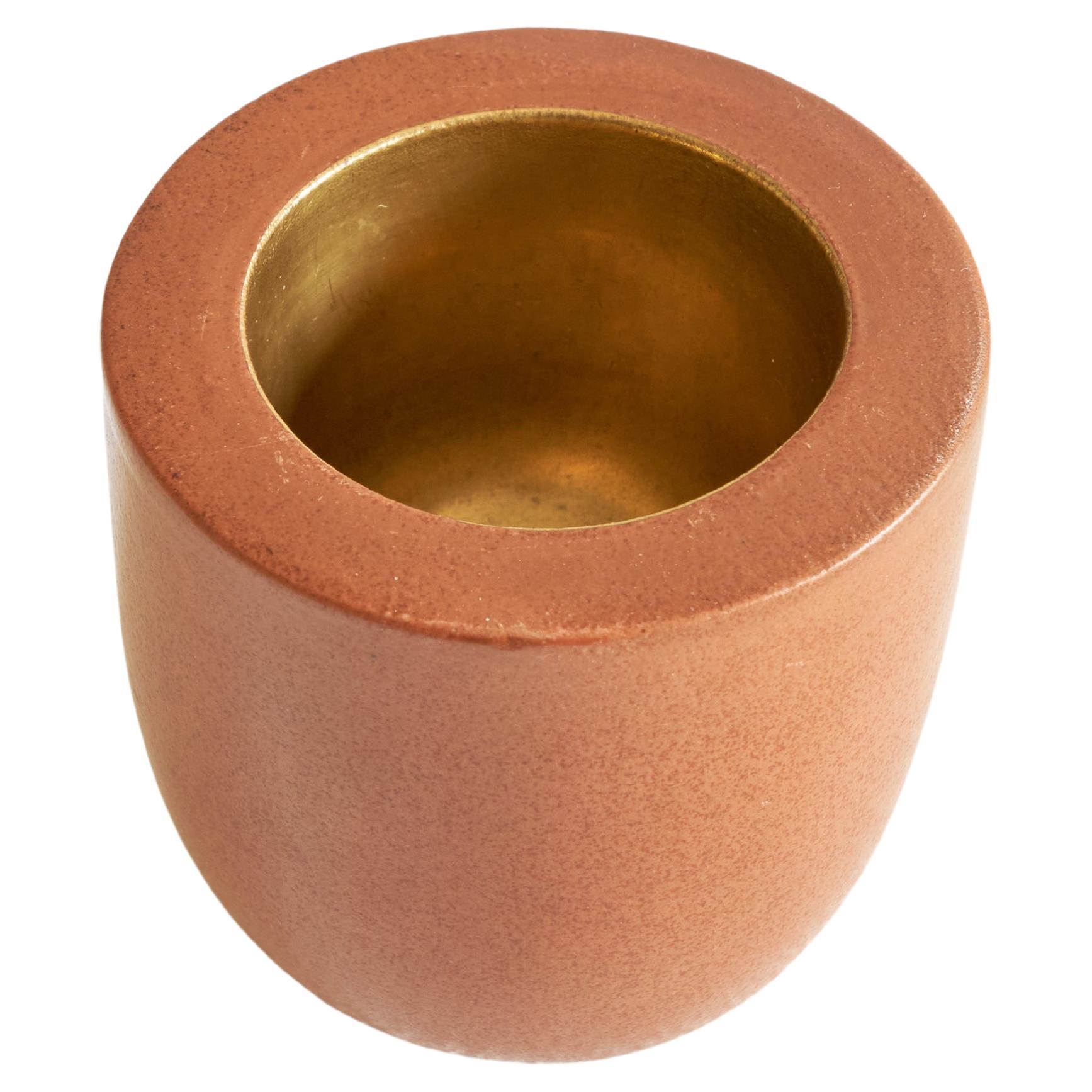Gio Ponti for Richard Ginori Vase in Terracotta and Gold, 1930s For Sale