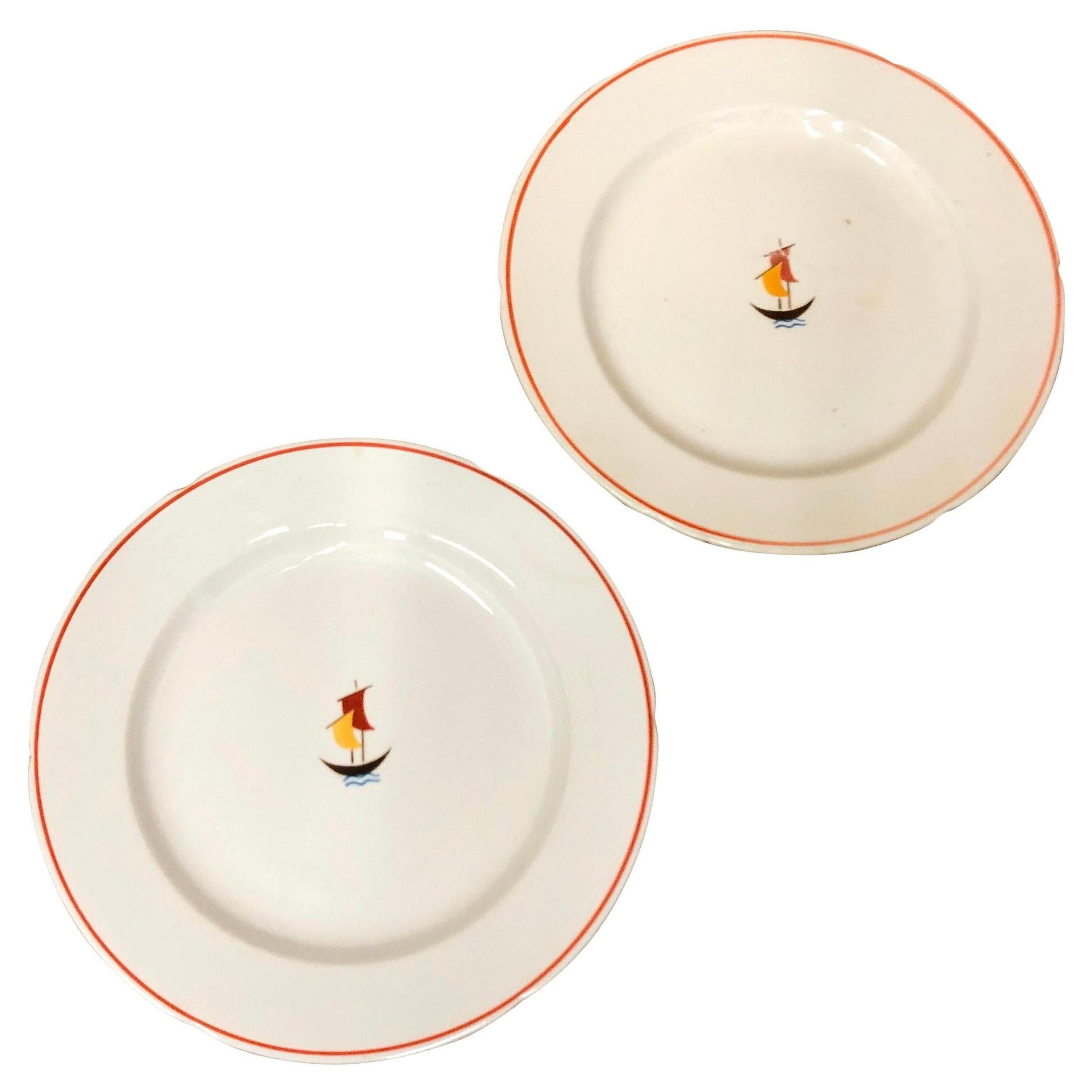 Gio Ponti for S.C. Richard Set of Two Ceramic Plates, circa 1935