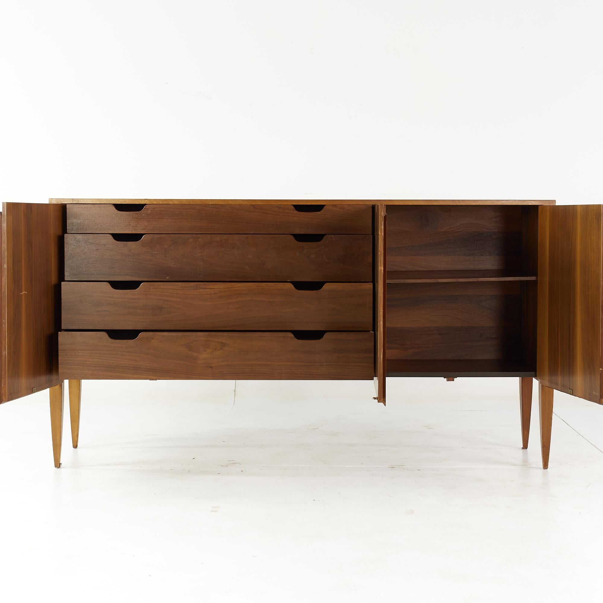 Late 20th Century Gio Ponti for Singer and Sons Mid Century Model 2160 Walnut Cabinet For Sale