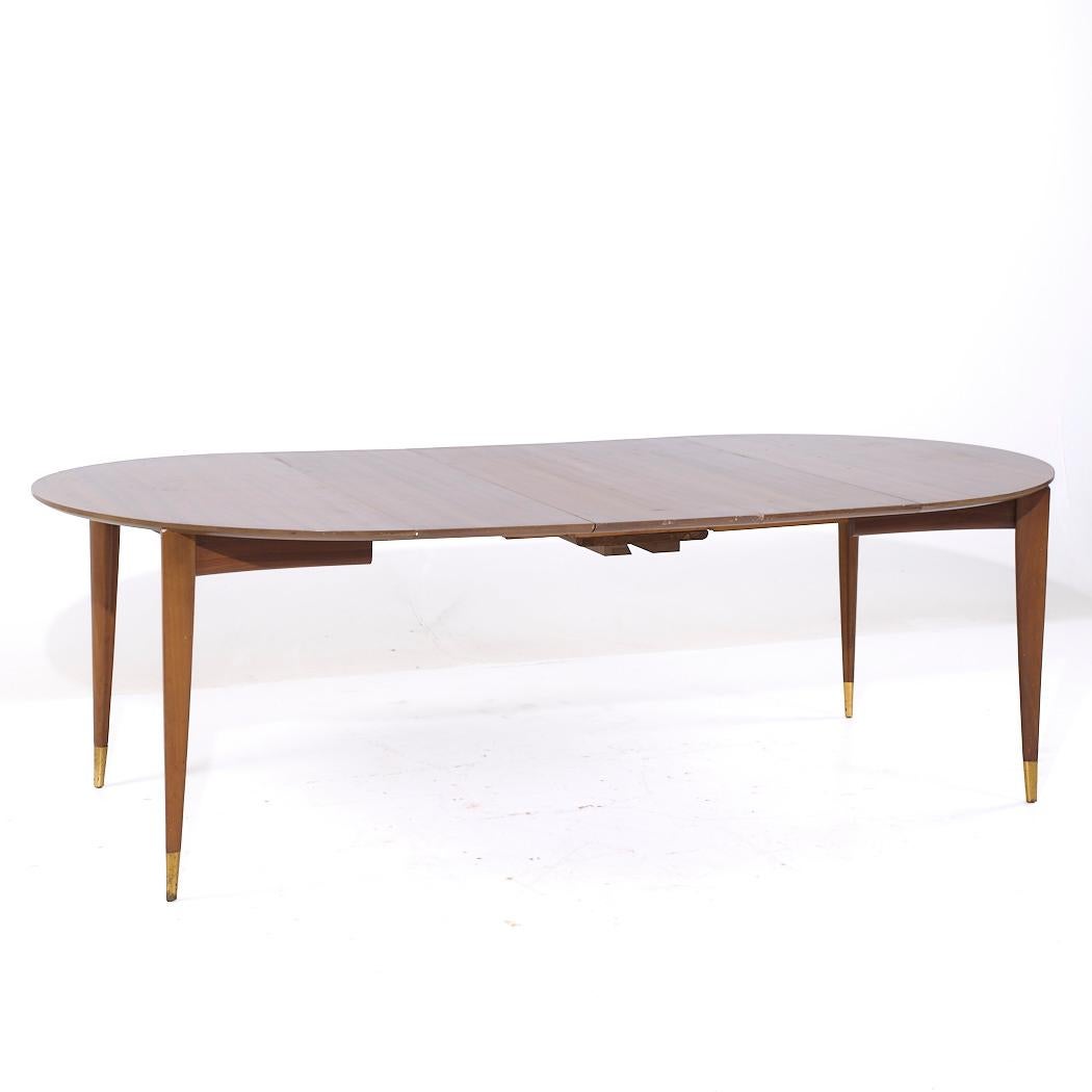 Gio Ponti for Singer and Sons Model 2135 MCM Walnut Expanding Dining Table For Sale 5