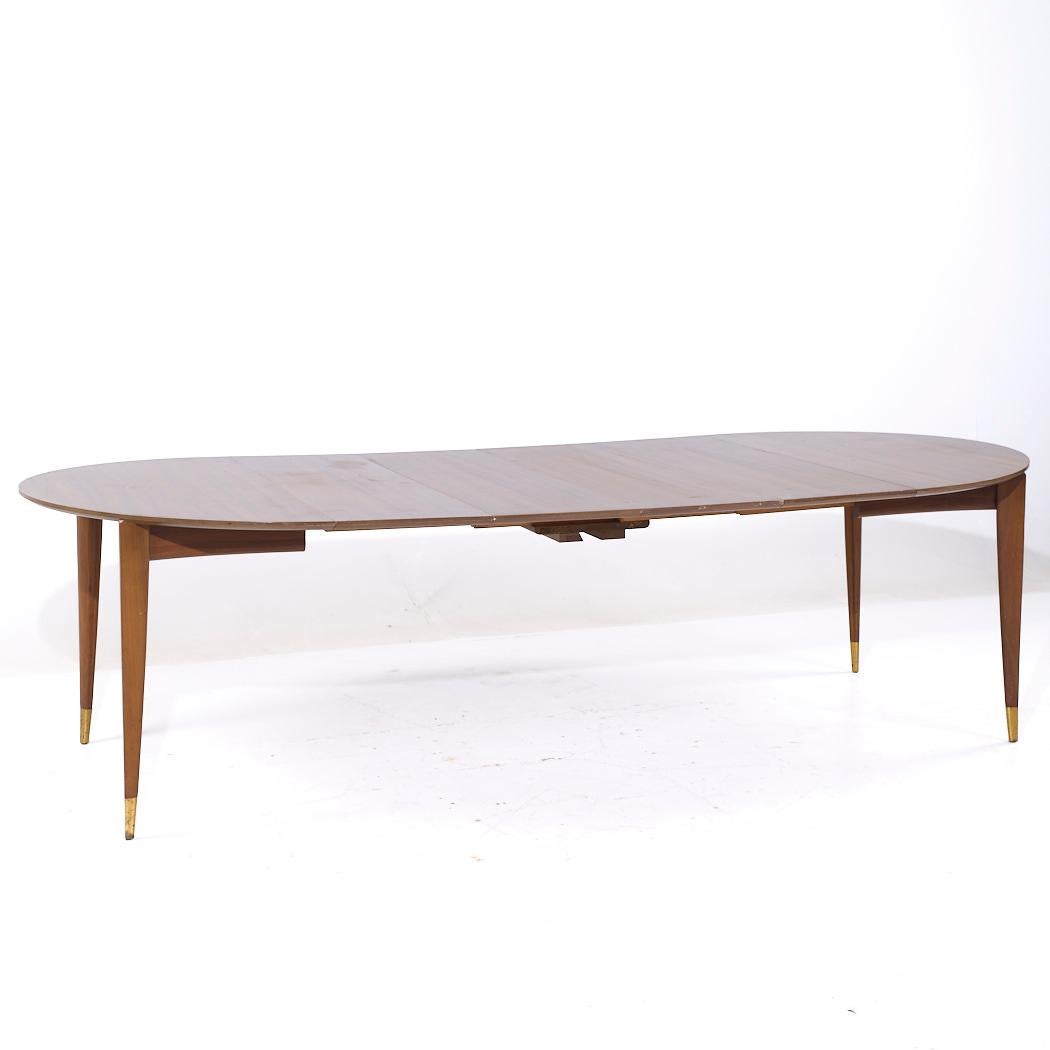 Gio Ponti for Singer and Sons Model 2135 MCM Walnut Expanding Dining Table For Sale 7