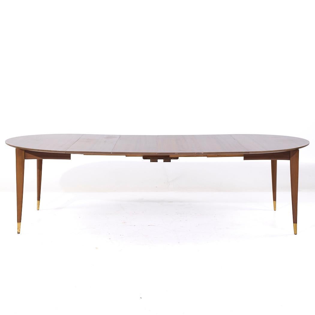 Gio Ponti for Singer and Sons Model 2135 MCM Walnut Expanding Dining Table For Sale 8