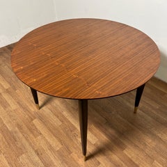 Gio Ponti for Singer Dining Table in Walnut With Brass Sabots Circa 1950s
