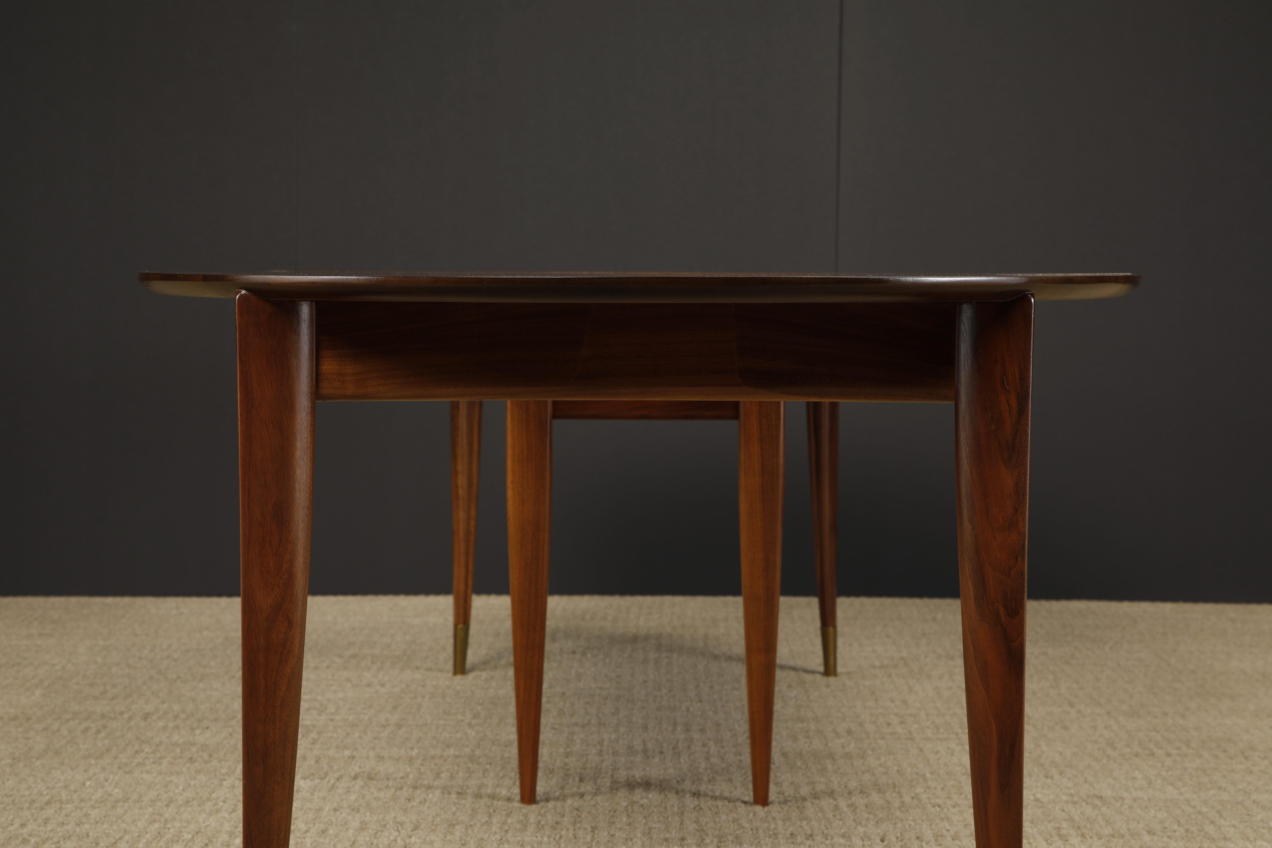 Gio Ponti for Singer & Sons #2135 Extendable Dining Table, c 1950, Refinished For Sale 5
