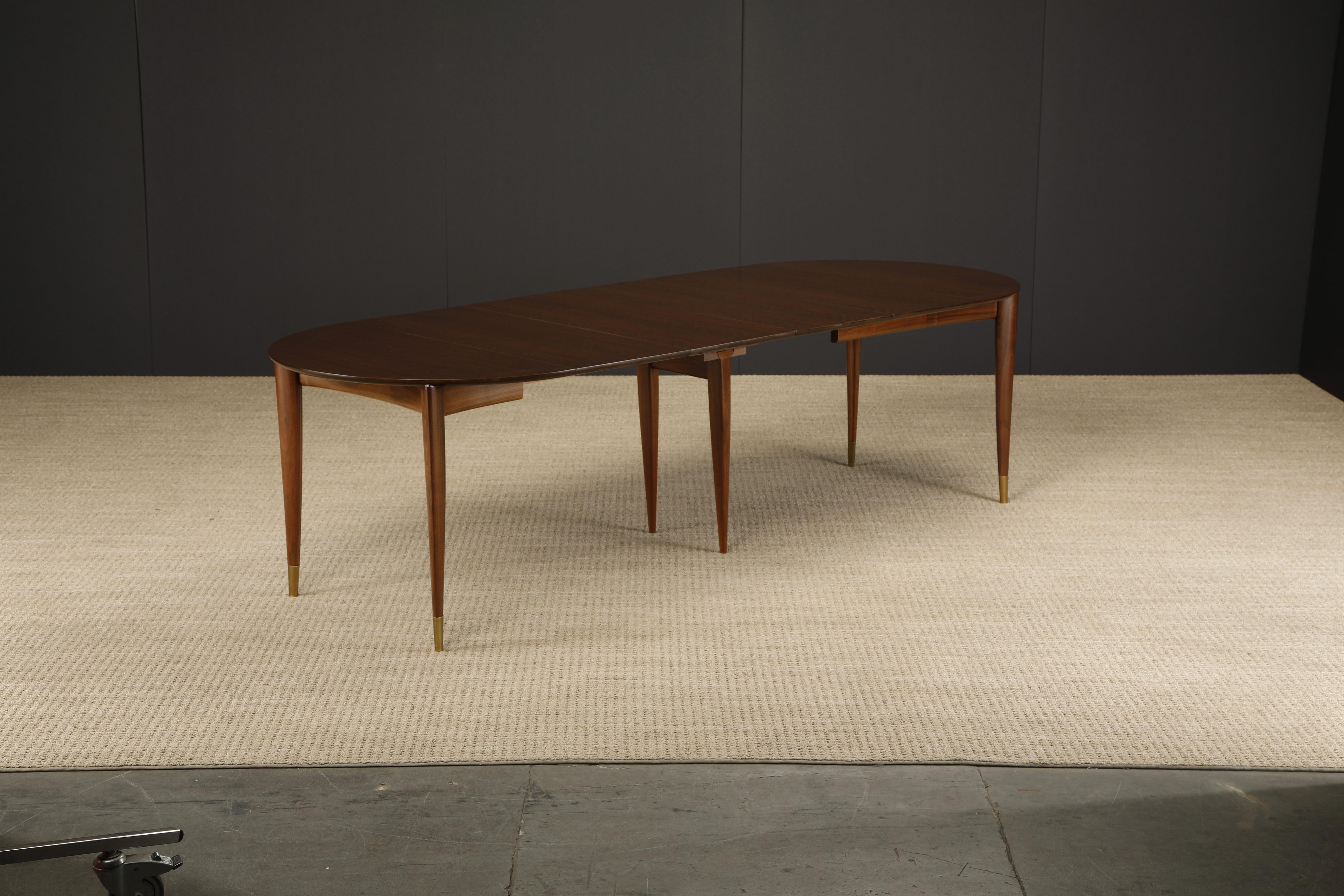 Mid-Century Modern Gio Ponti for Singer & Sons #2135 Extendable Dining Table, c 1950, Refinished For Sale