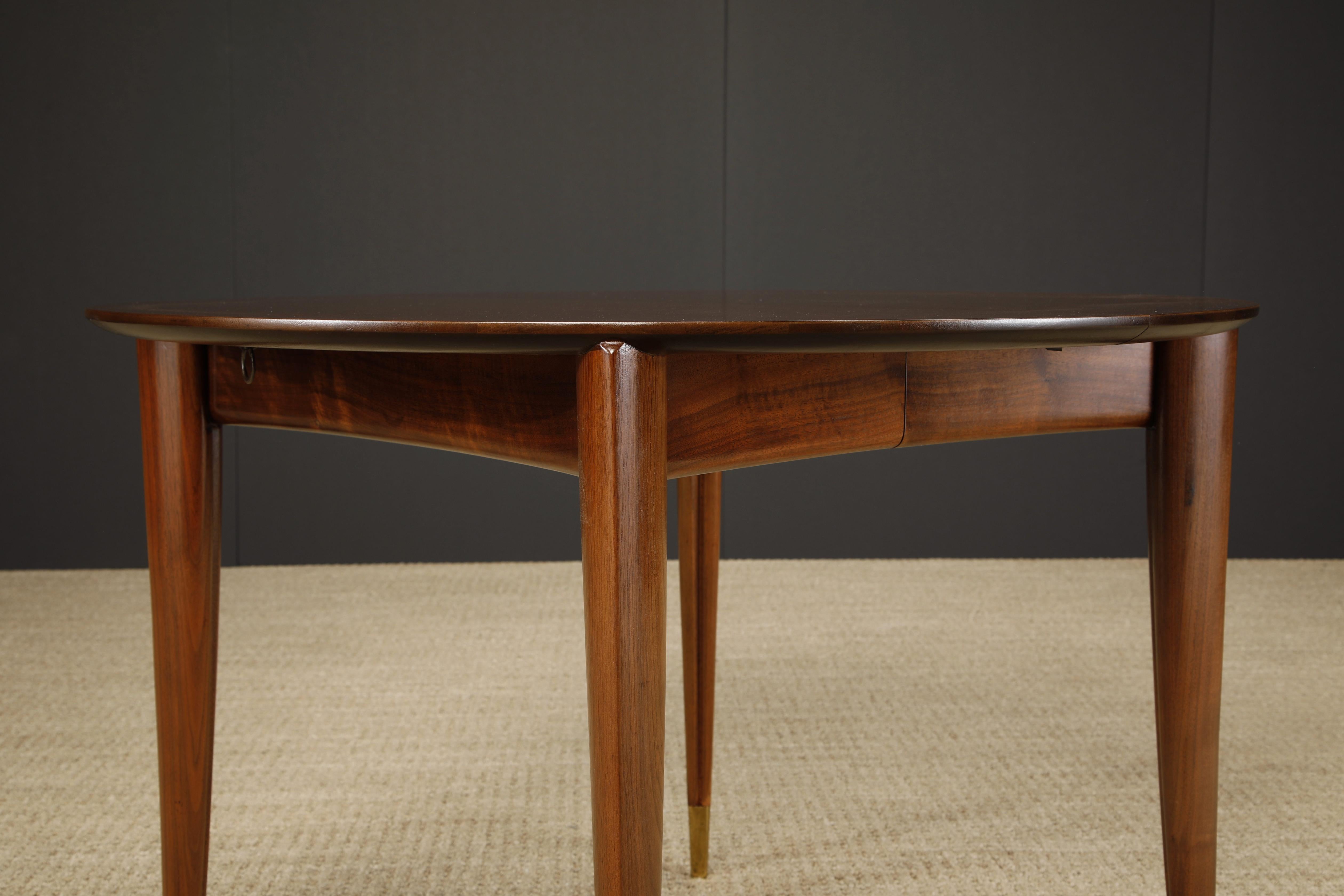 Gio Ponti for Singer & Sons Model #2135 Extendable Dining Table, c 1950, Signed 1