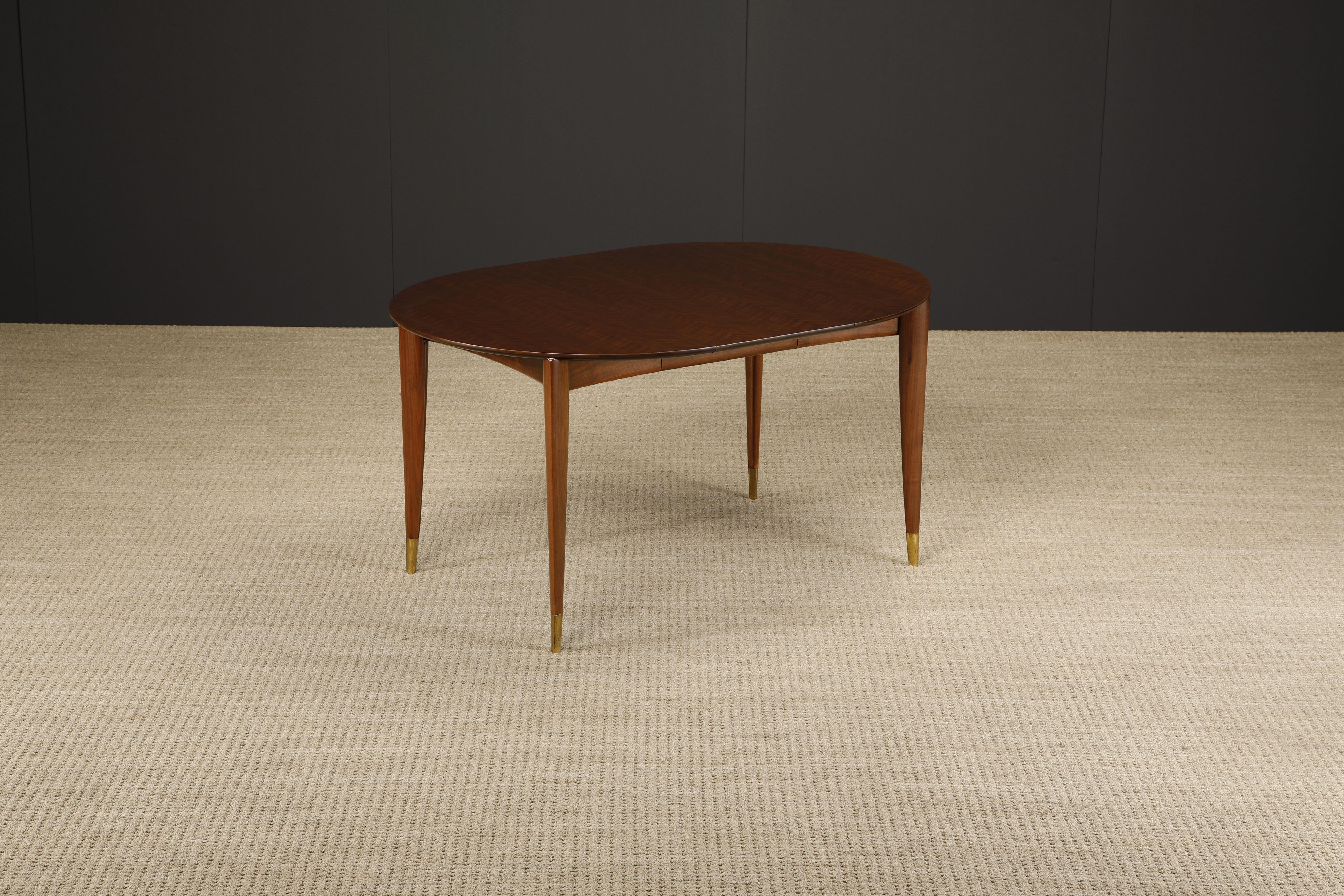 Gio Ponti for Singer & Sons Model #2135 Extendable Dining Table, c 1950, Signed 2