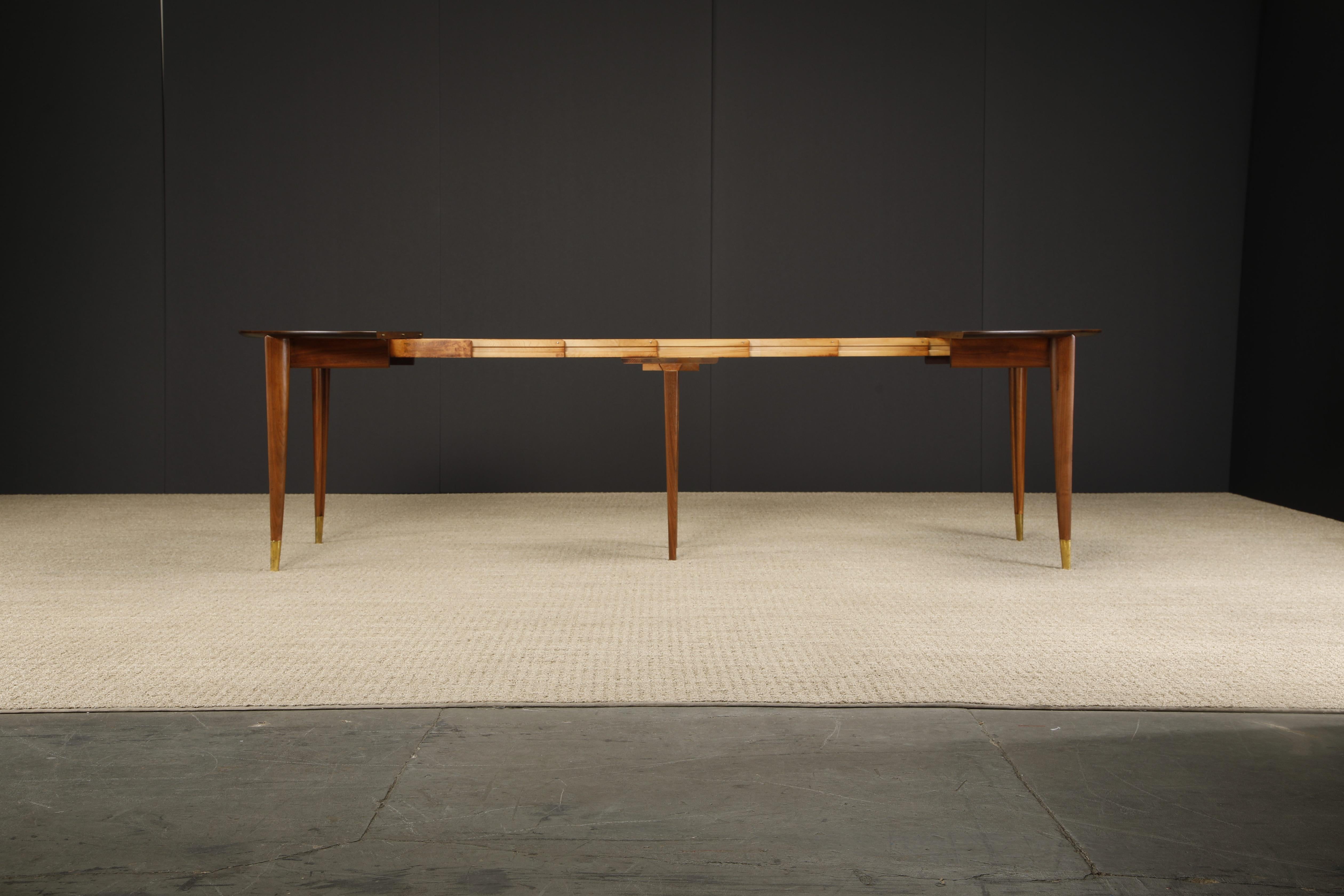 Gio Ponti for Singer & Sons Model #2135 Extendable Dining Table, c 1950, Signed 3