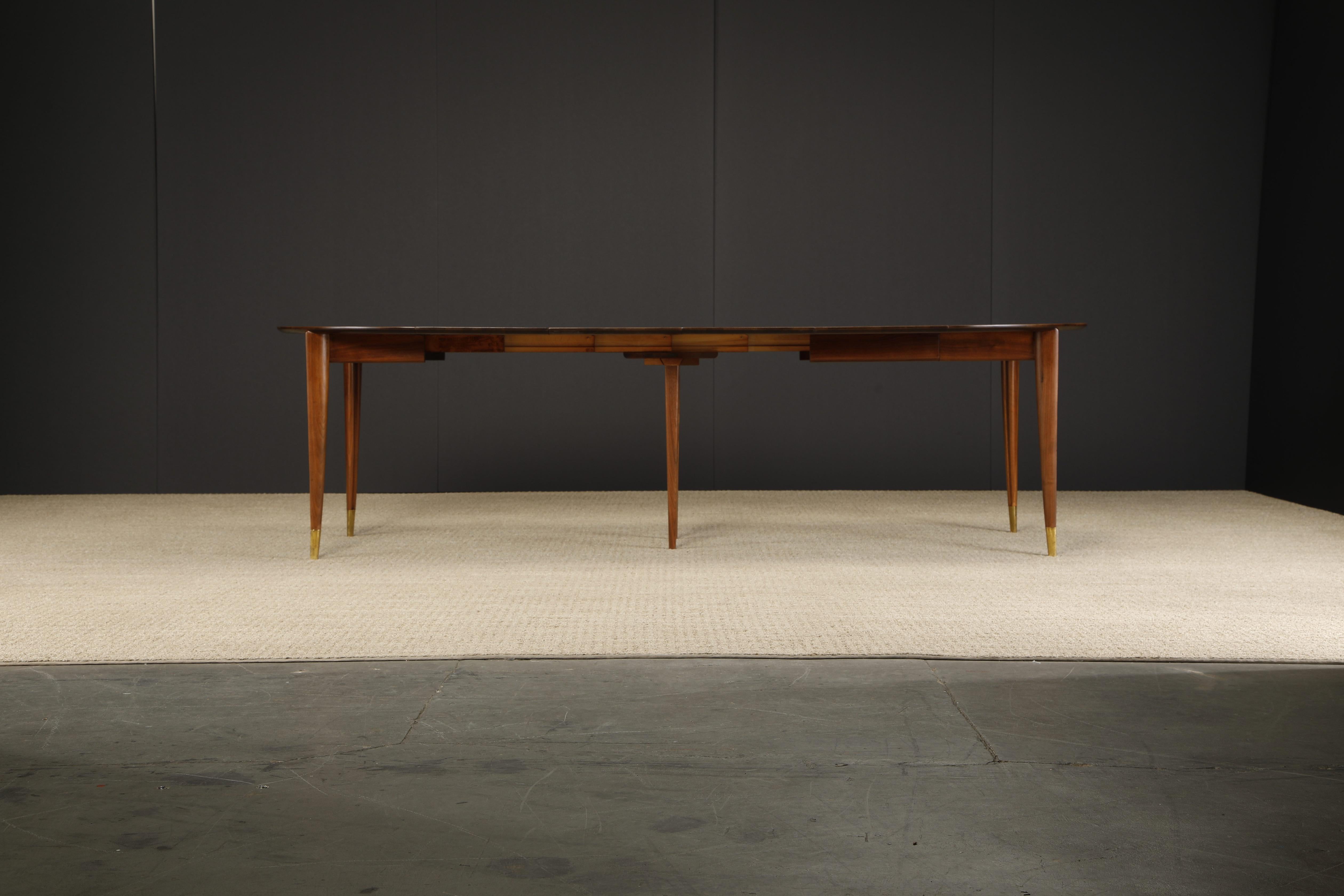 Gio Ponti for Singer & Sons Model #2135 Extendable Dining Table, c 1950, Signed 4