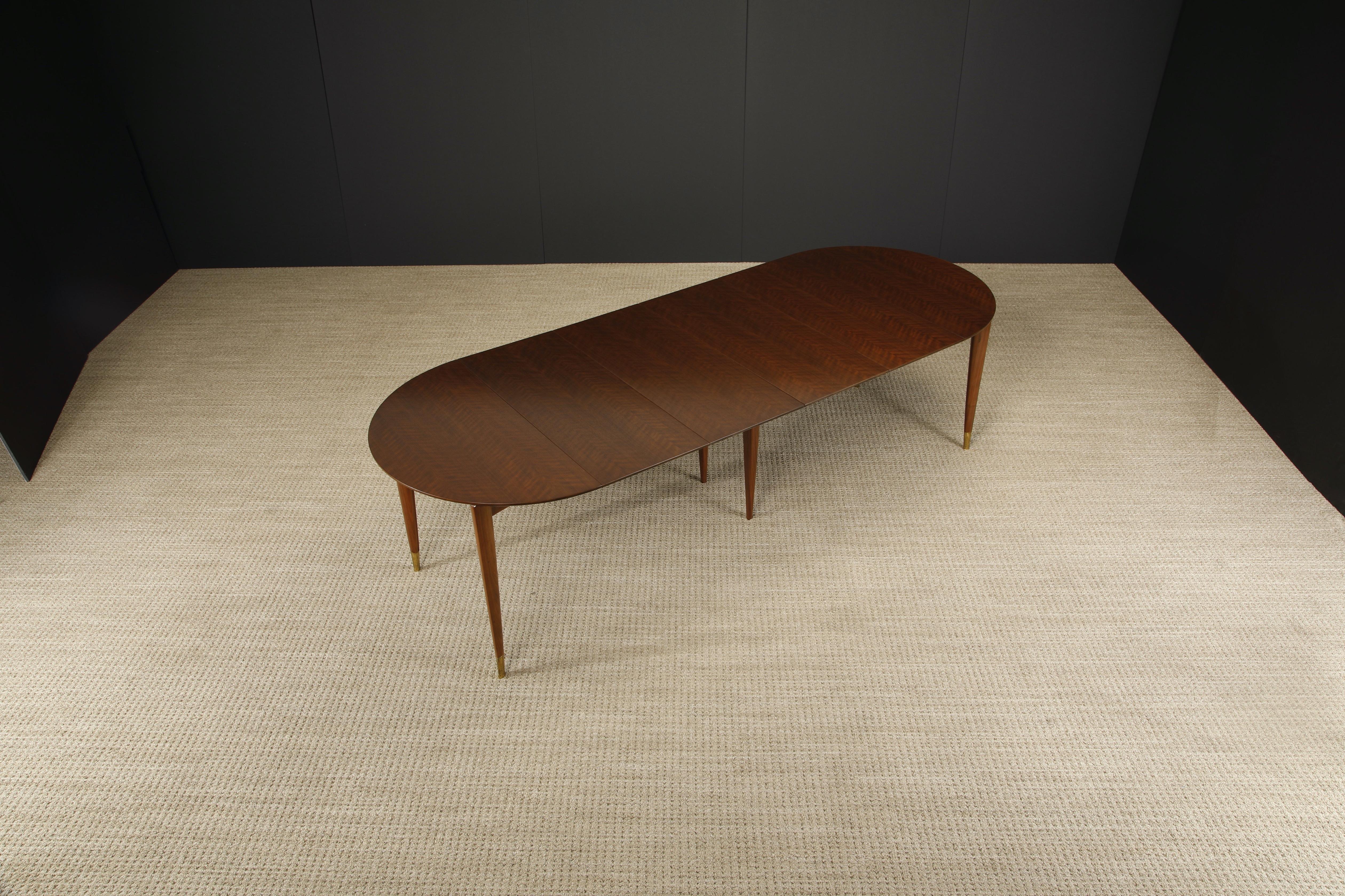 Mid-Century Modern Gio Ponti for Singer & Sons Model #2135 Extendable Dining Table, c 1950, Signed