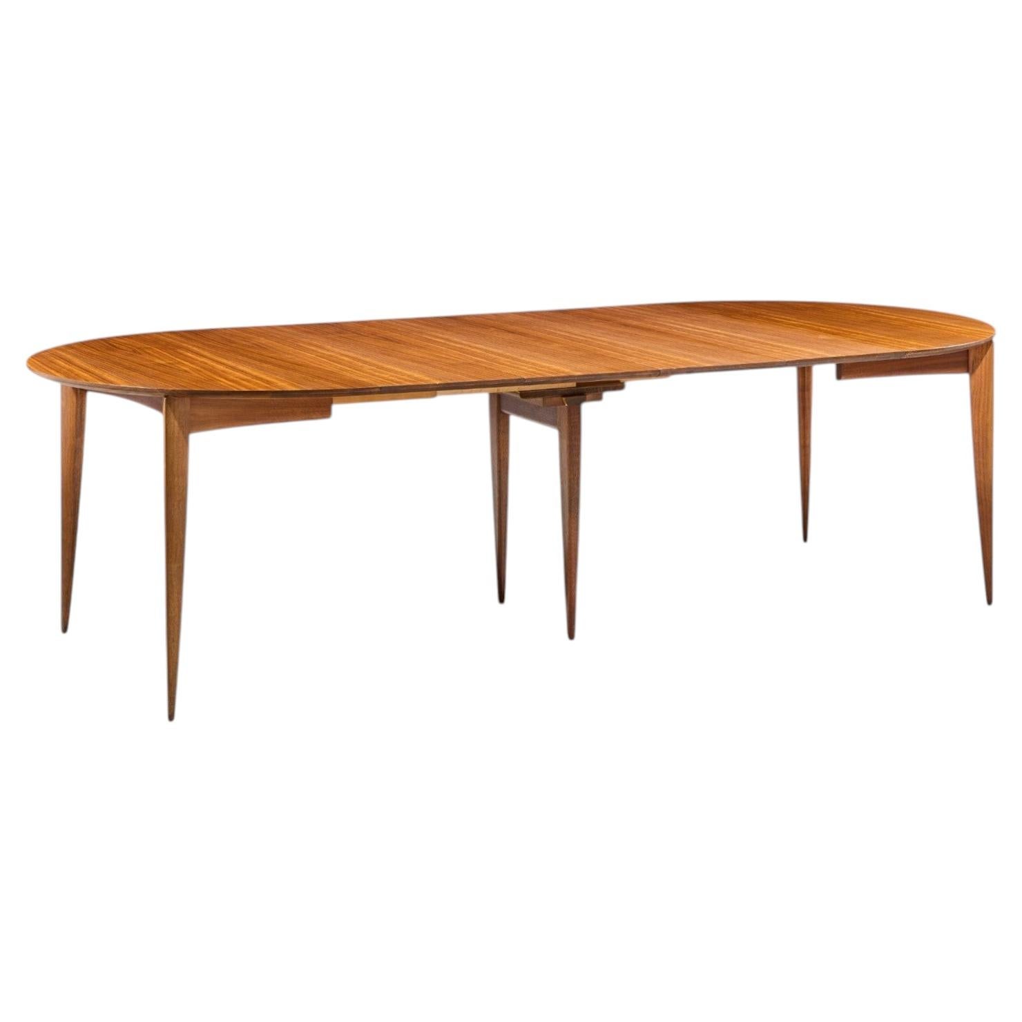 Gio Ponti for Singer & Sons Model 2135 Walnut Expanding Dining Table - 4 Leaves