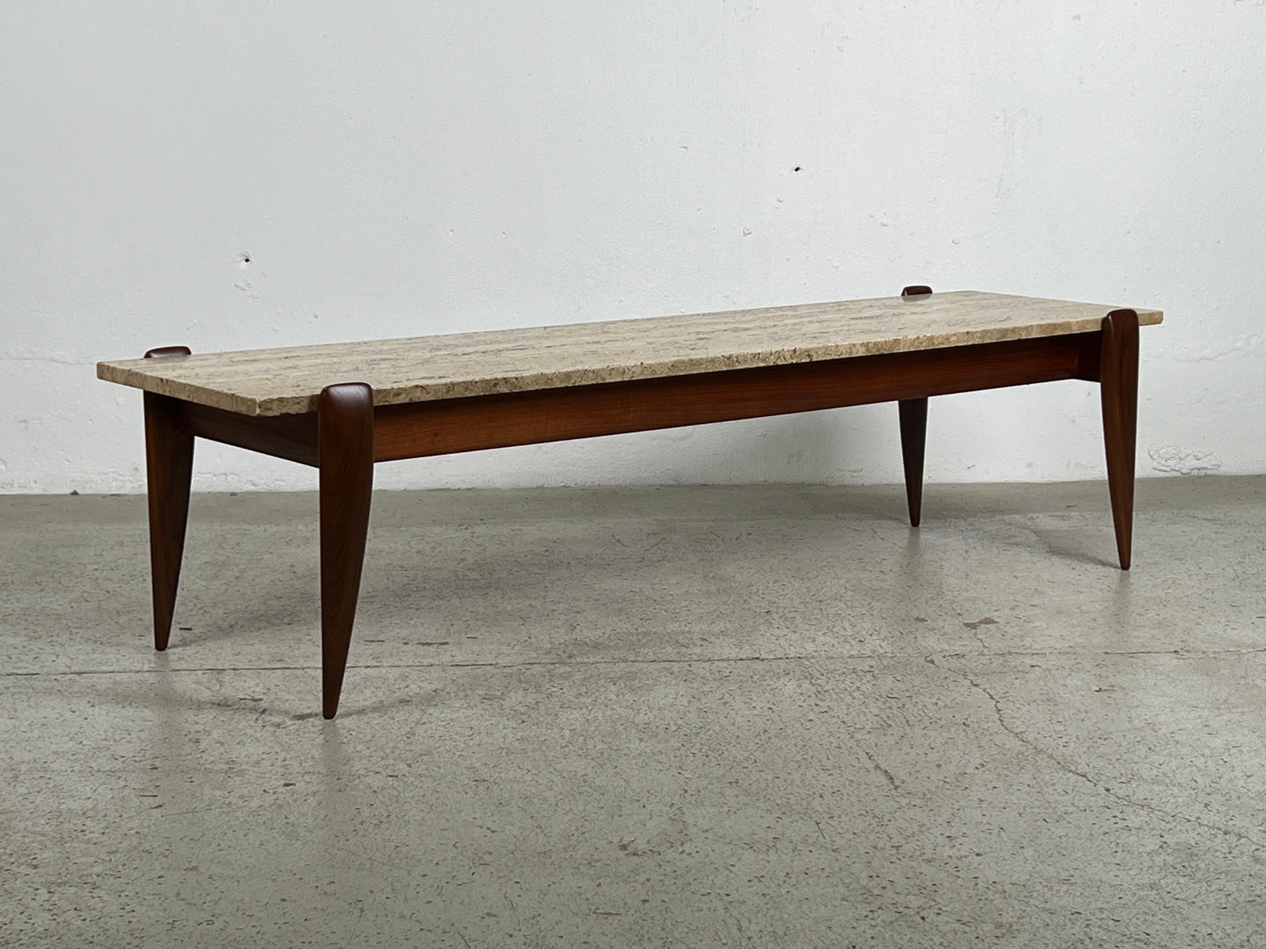 Table basse en travertin Gio Ponti pour Singer & Sons en vente 6