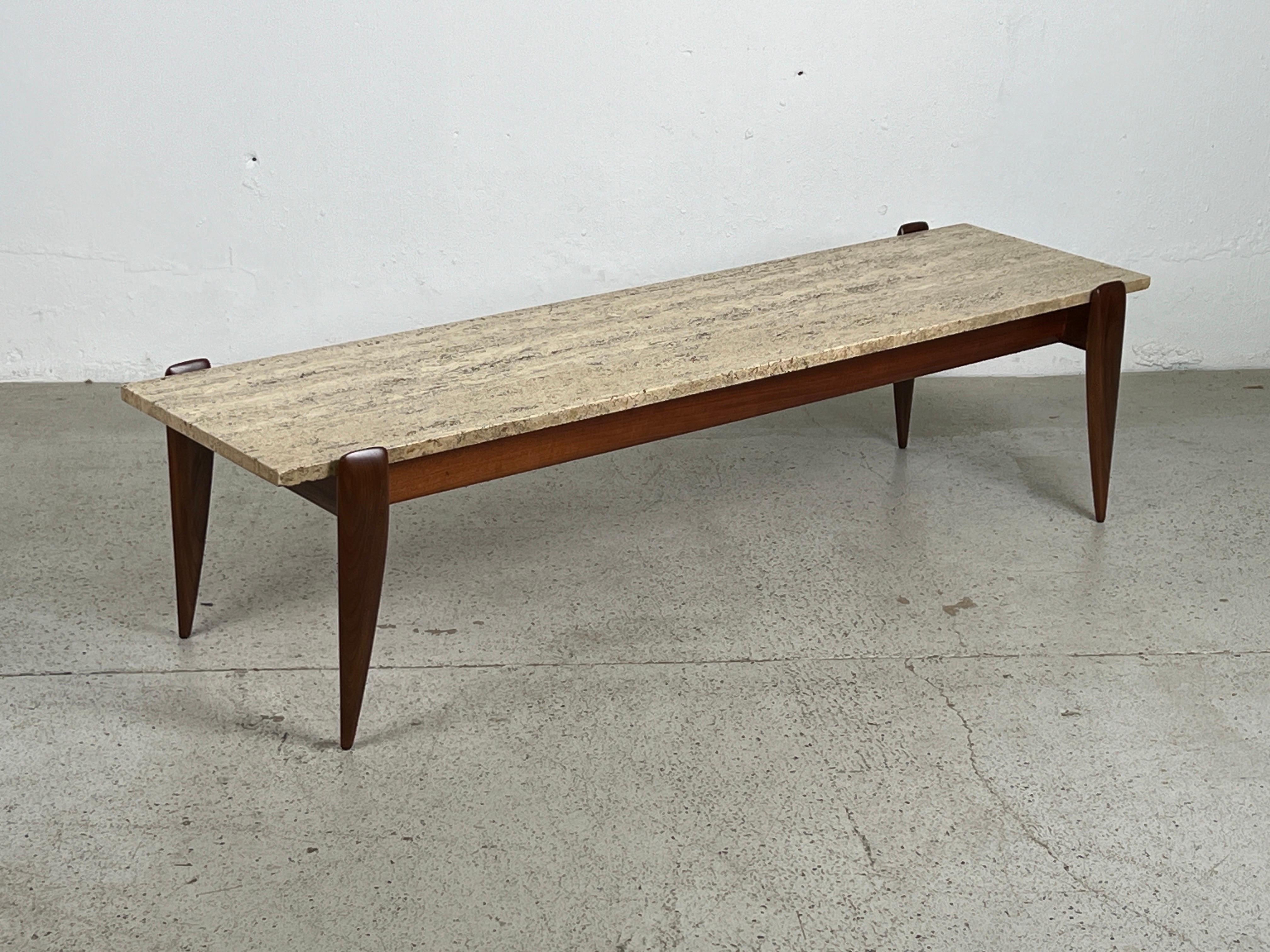 Gio Ponti for Singer & Sons Travertine Top Coffee Table  For Sale 8