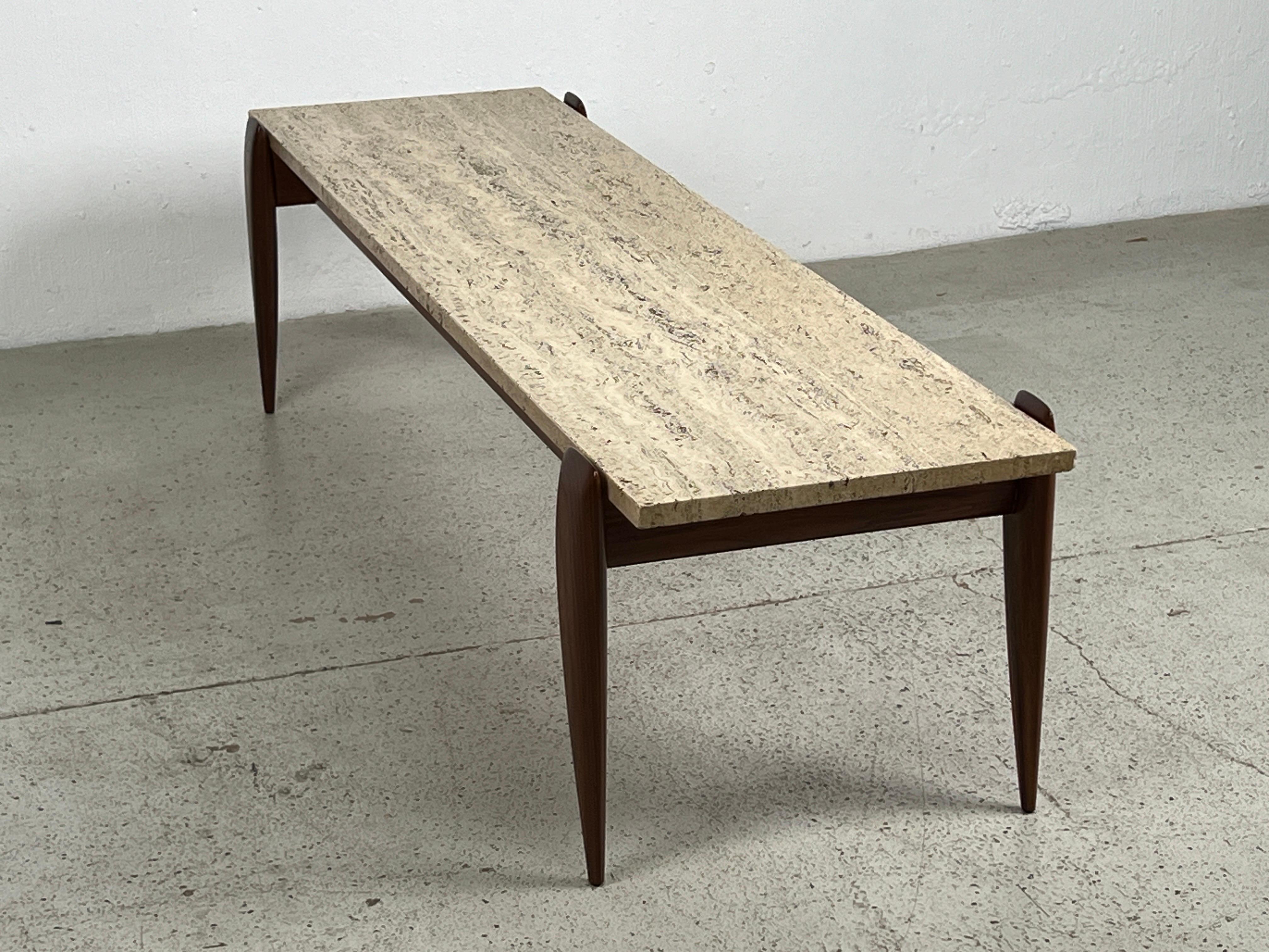 Gio Ponti for Singer & Sons Travertine Top Coffee Table  For Sale 12