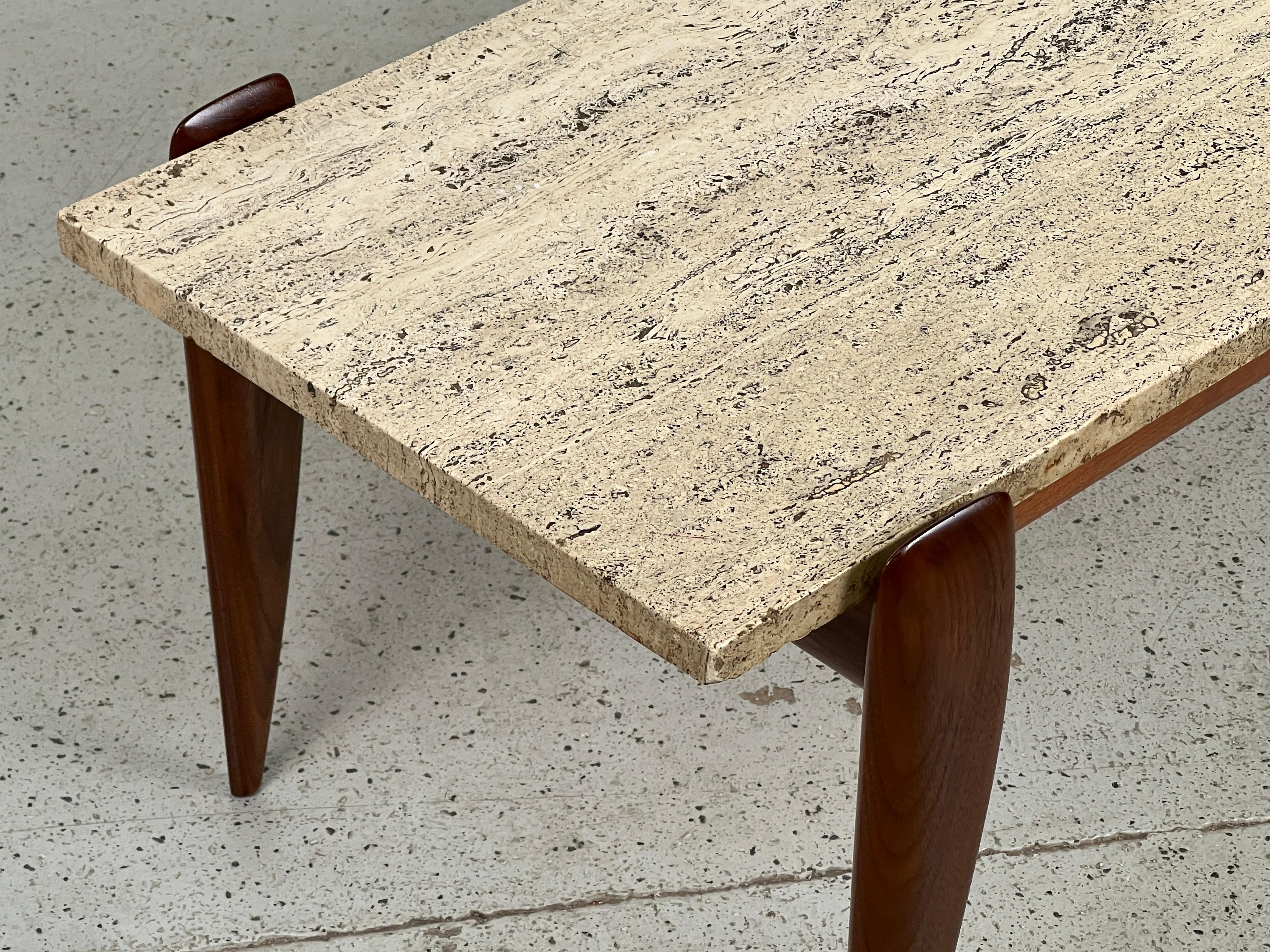 Gio Ponti for Singer & Sons Travertine Top Coffee Table  For Sale 13